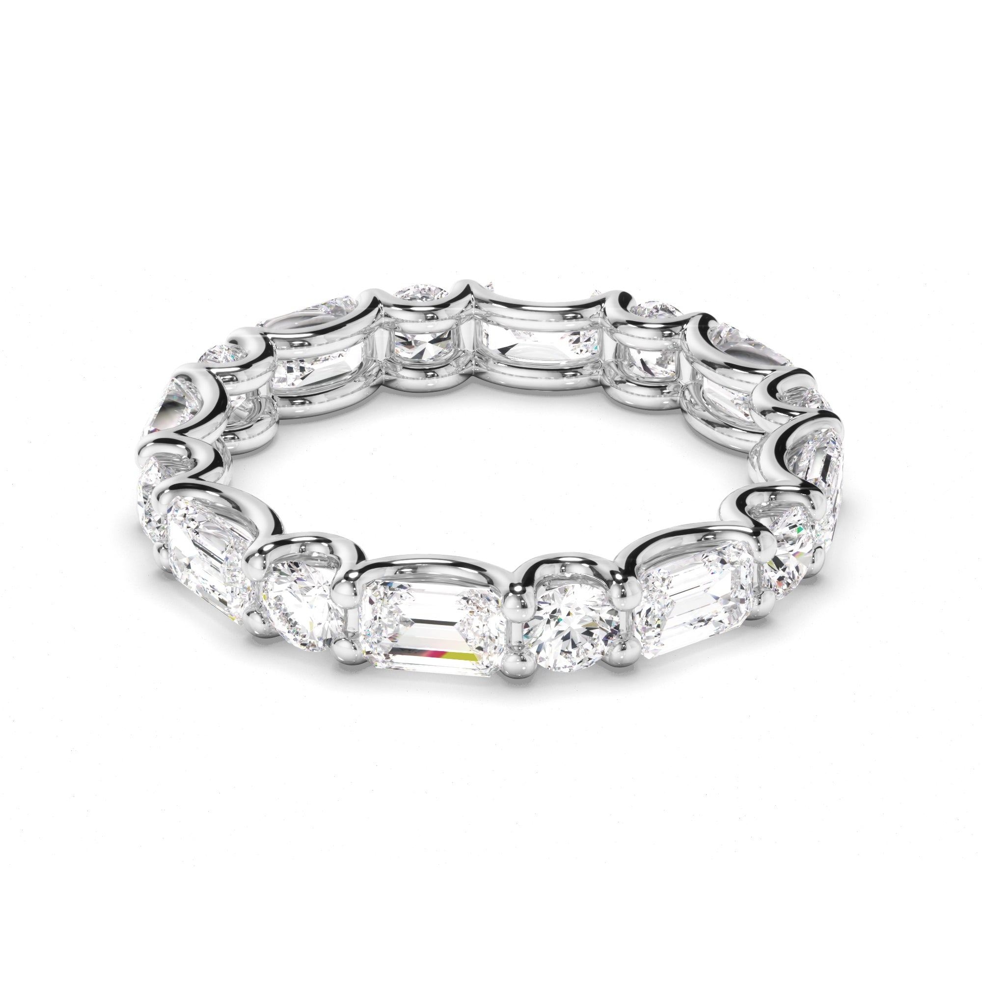 Haven - Round Brilliant & Emerald Cut Diamond Eternity Ring