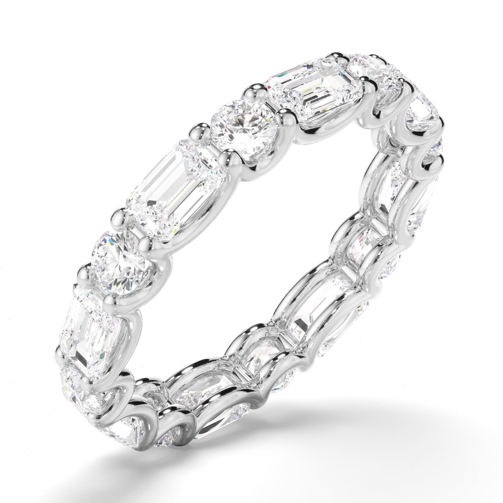 Haven - Round Brilliant & Emerald Cut Diamond Eternity Ring