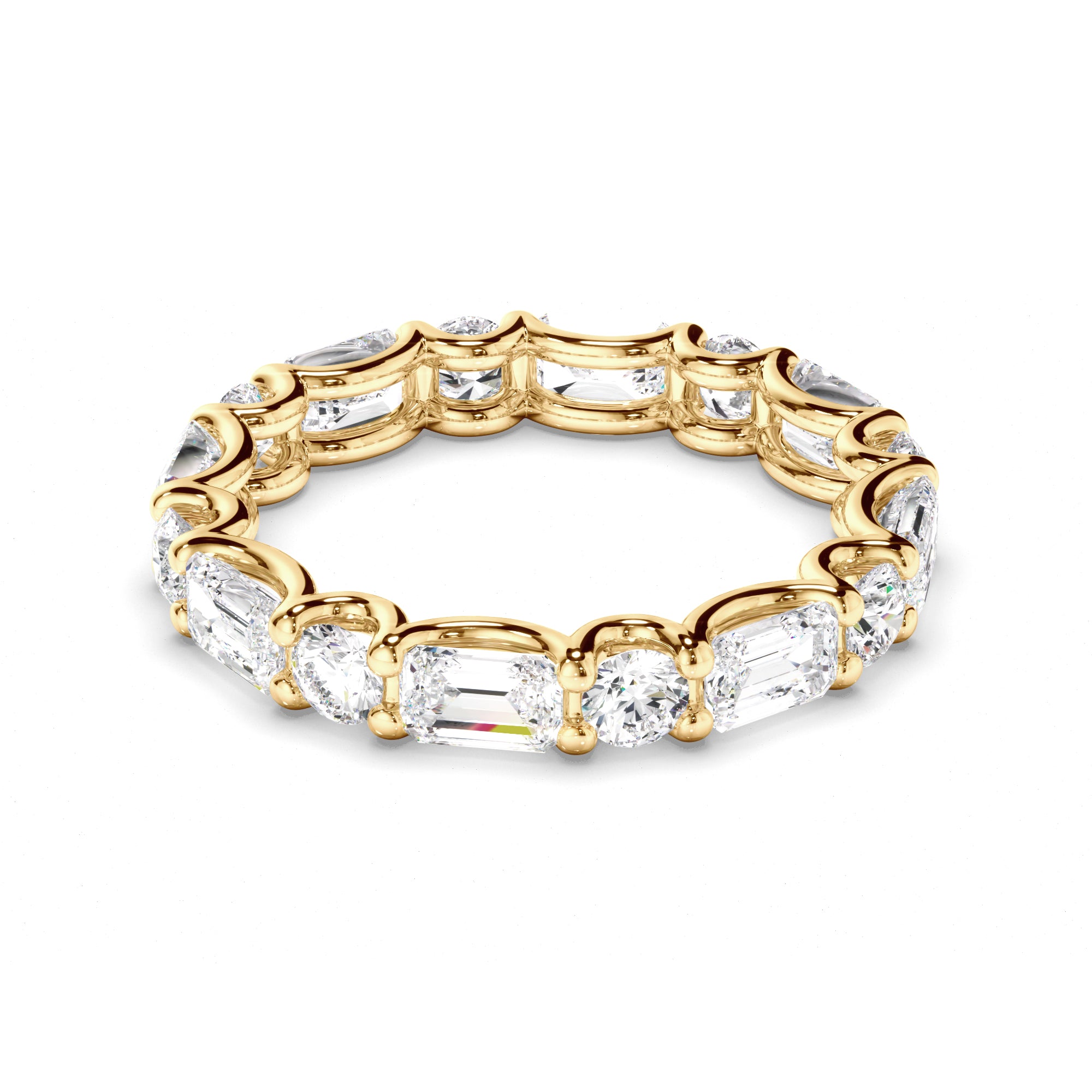 Haven - Round Brilliant & Emerald Cut Diamond Eternity Ring