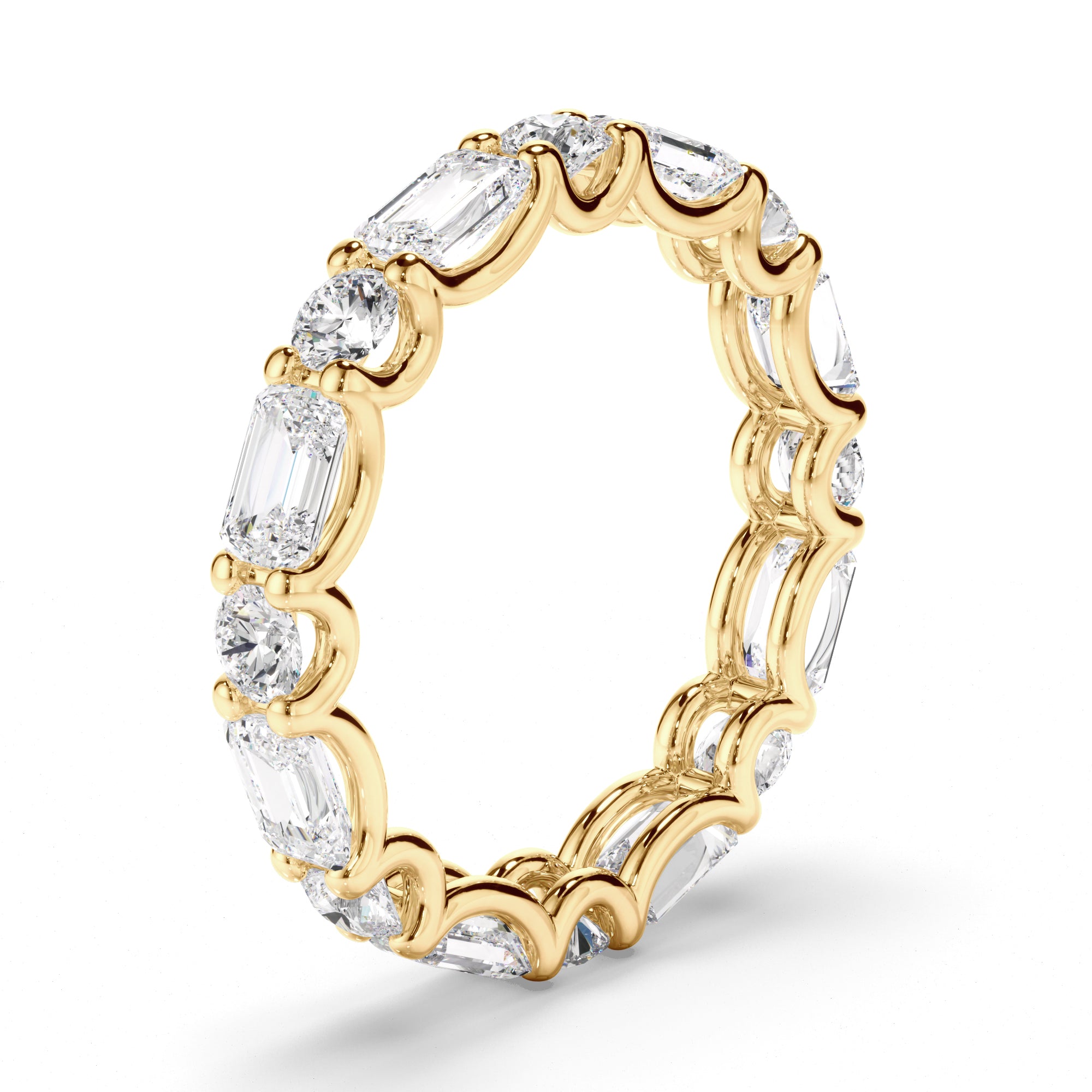 Haven - Round Brilliant & Emerald Cut Diamond Eternity Ring