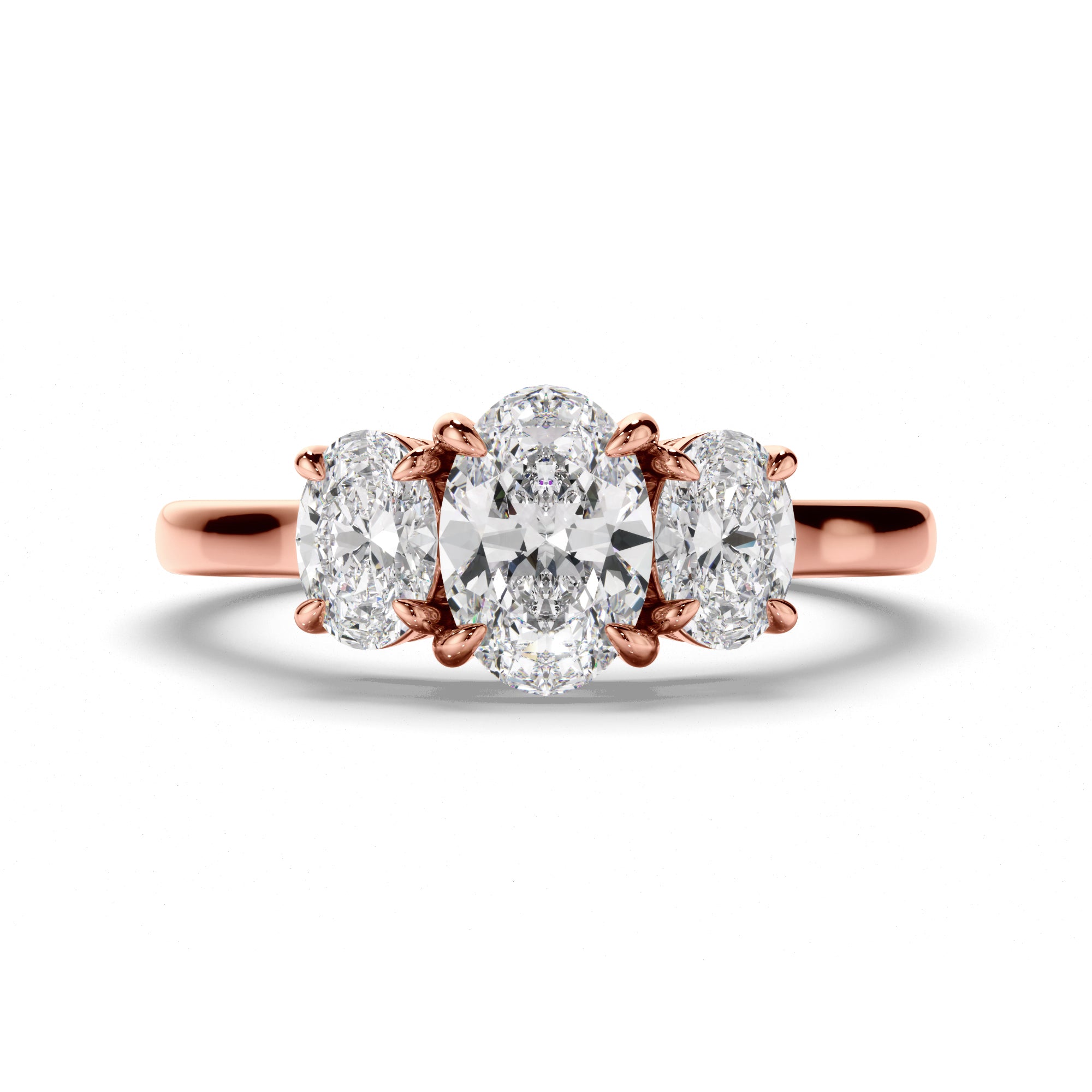 Anabella - Oval Cut Diamond Trilogy Engagement Ring