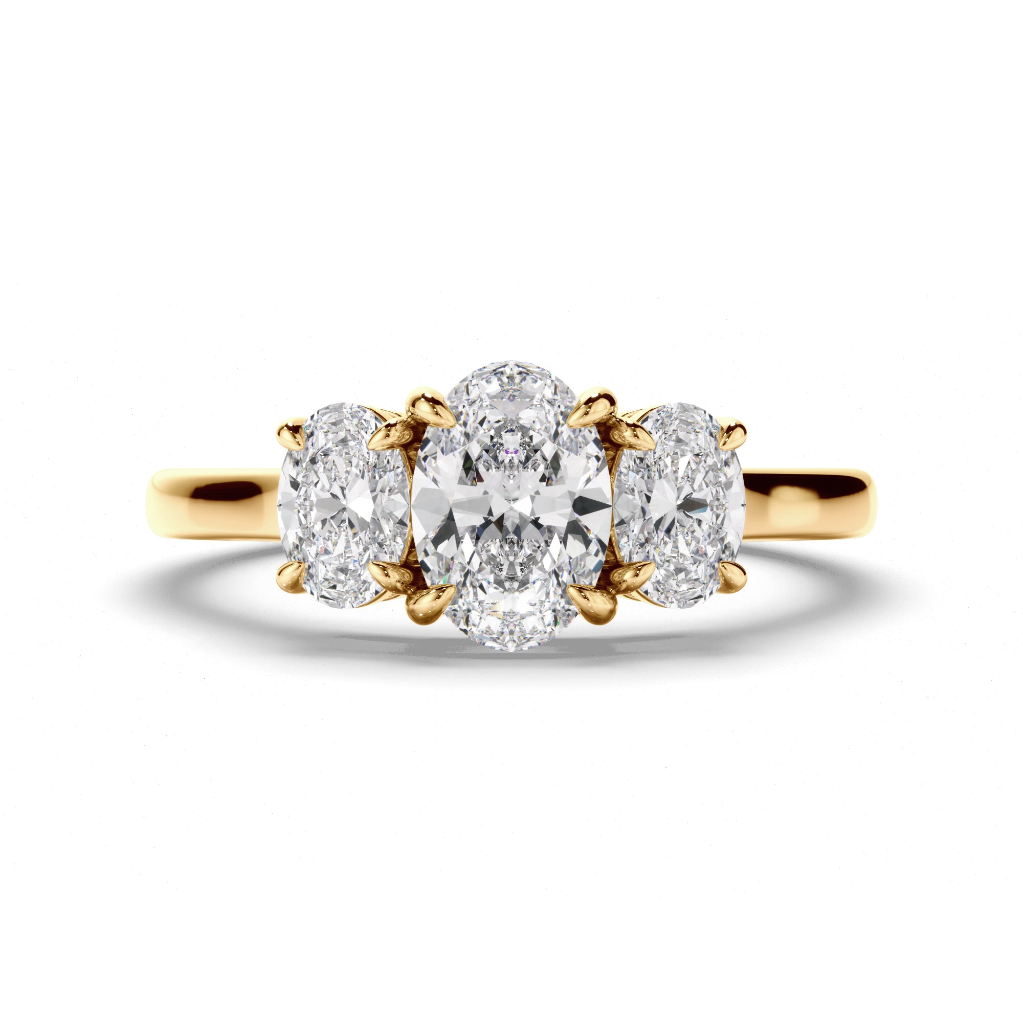 Anabella - Oval Cut Diamond Trilogy Engagement Ring