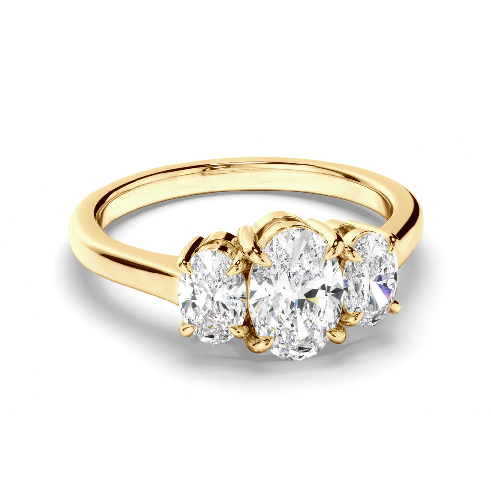 Anabella - Oval Cut Diamond Trilogy Engagement Ring
