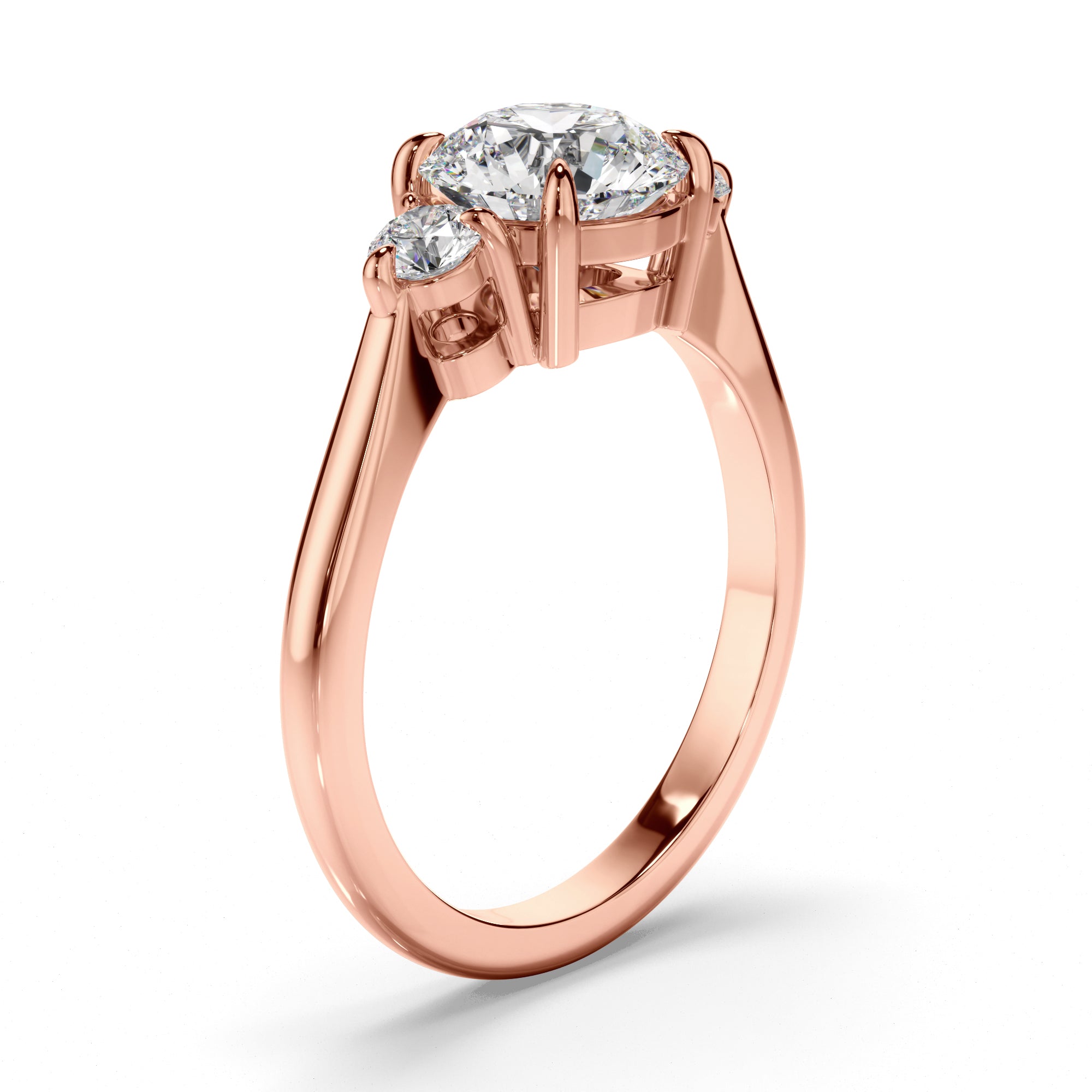 Mirabella - Round Brilliant Cut Diamond Trilogy Engagement Ring