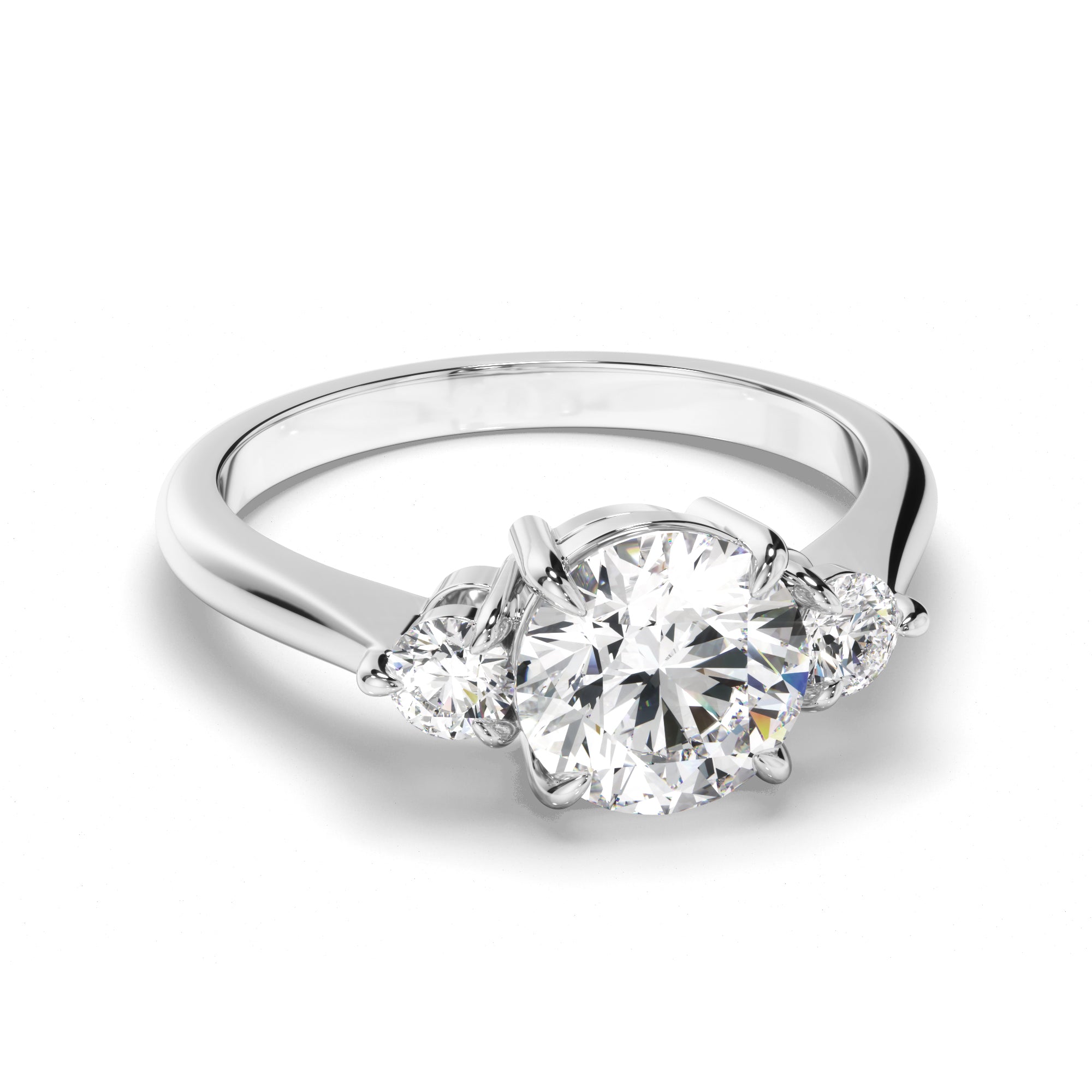 Mirabella - Round Brilliant Cut Diamond Trilogy Engagement Ring