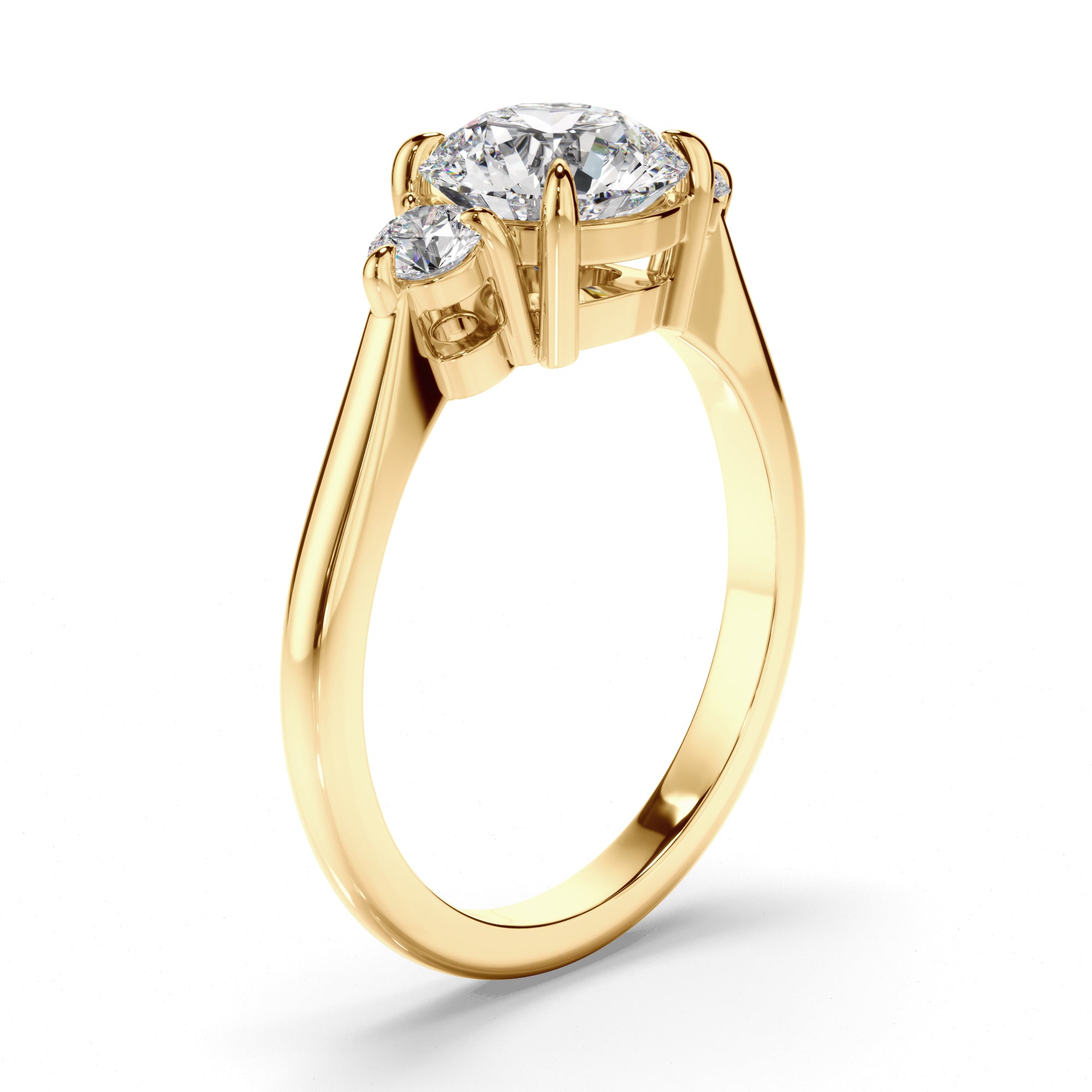 Mirabella - Round Brilliant Cut Diamond Trilogy Engagement Ring