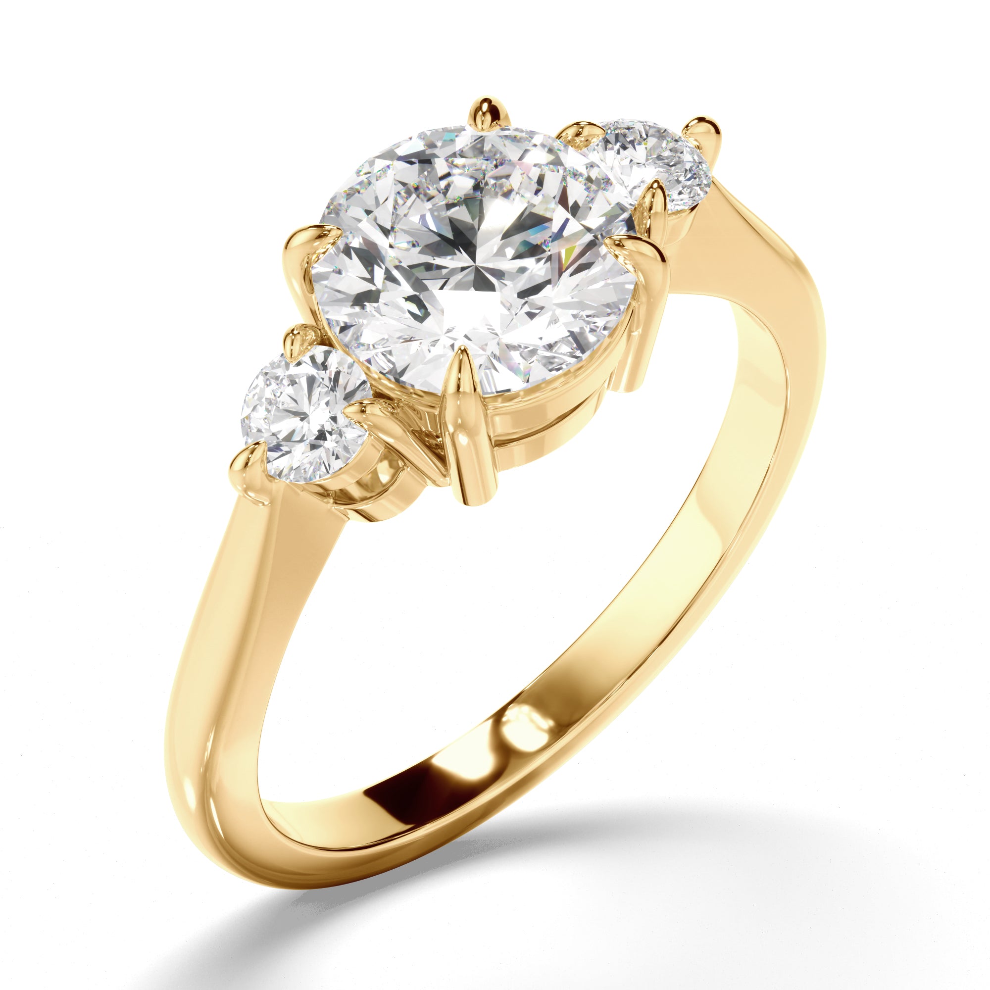 Mirabella - Round Brilliant Cut Diamond Trilogy Engagement Ring