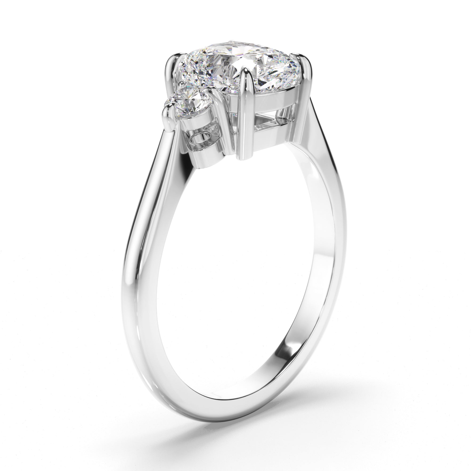 Rosanna - Cushion Cut Diamond Trilogy Engagement Ring