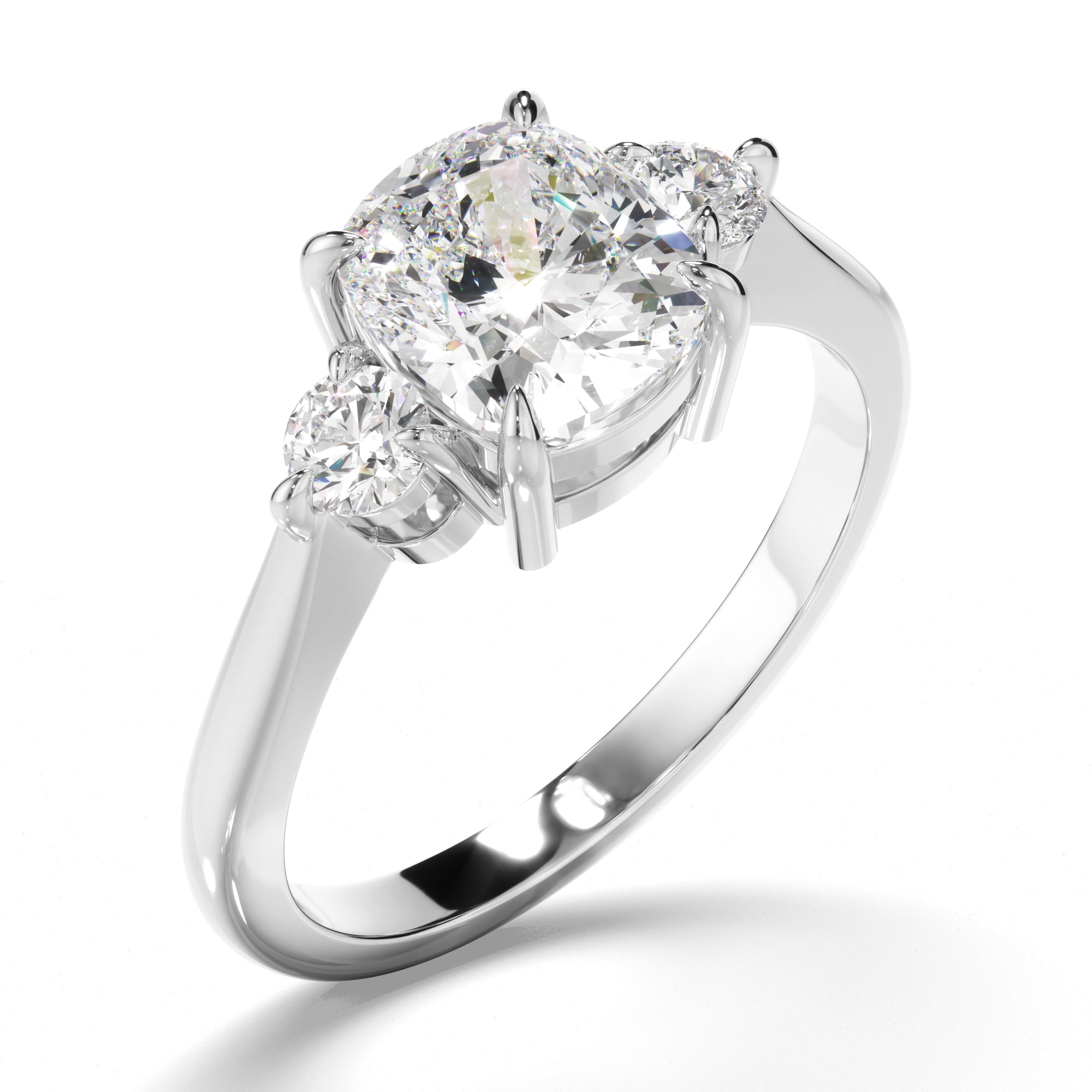 Rosanna - Cushion Cut Diamond Trilogy Engagement Ring