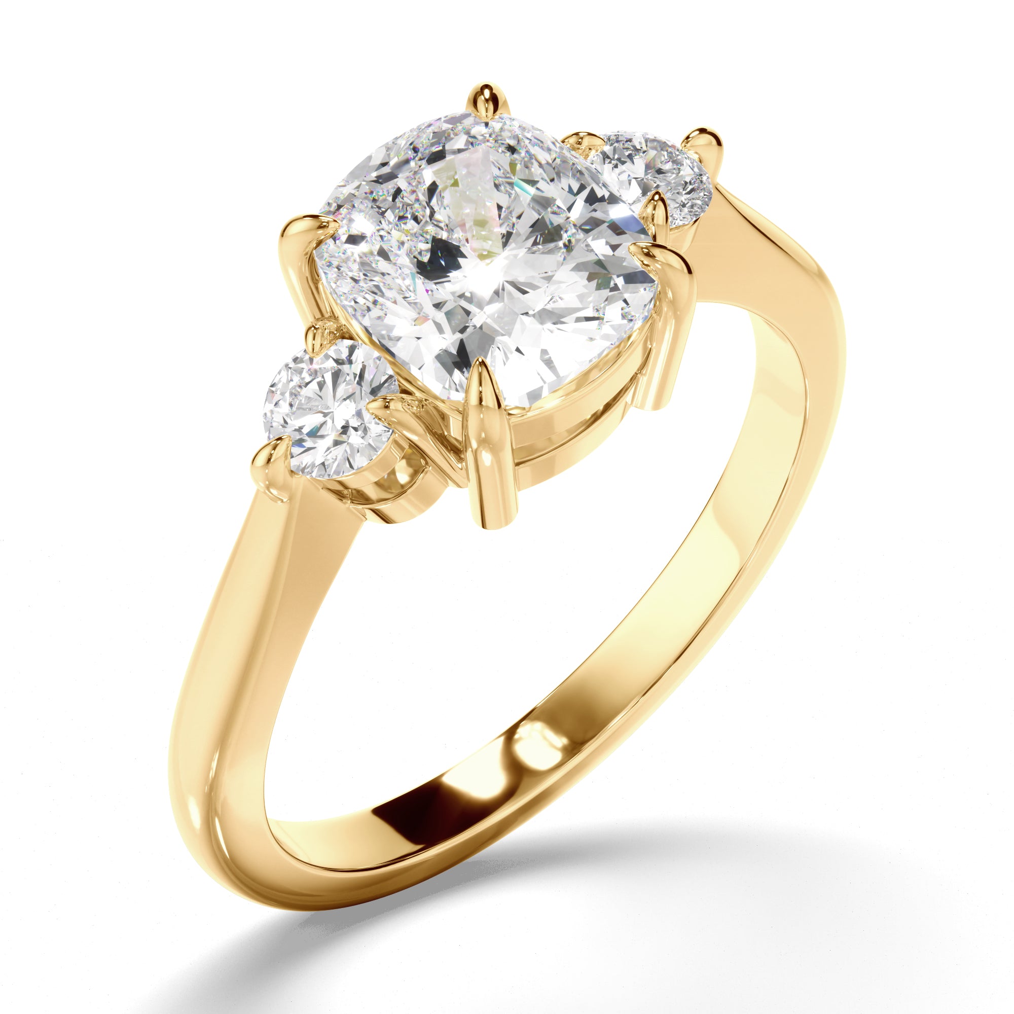 Rosanna - Cushion Cut Diamond Trilogy Engagement Ring