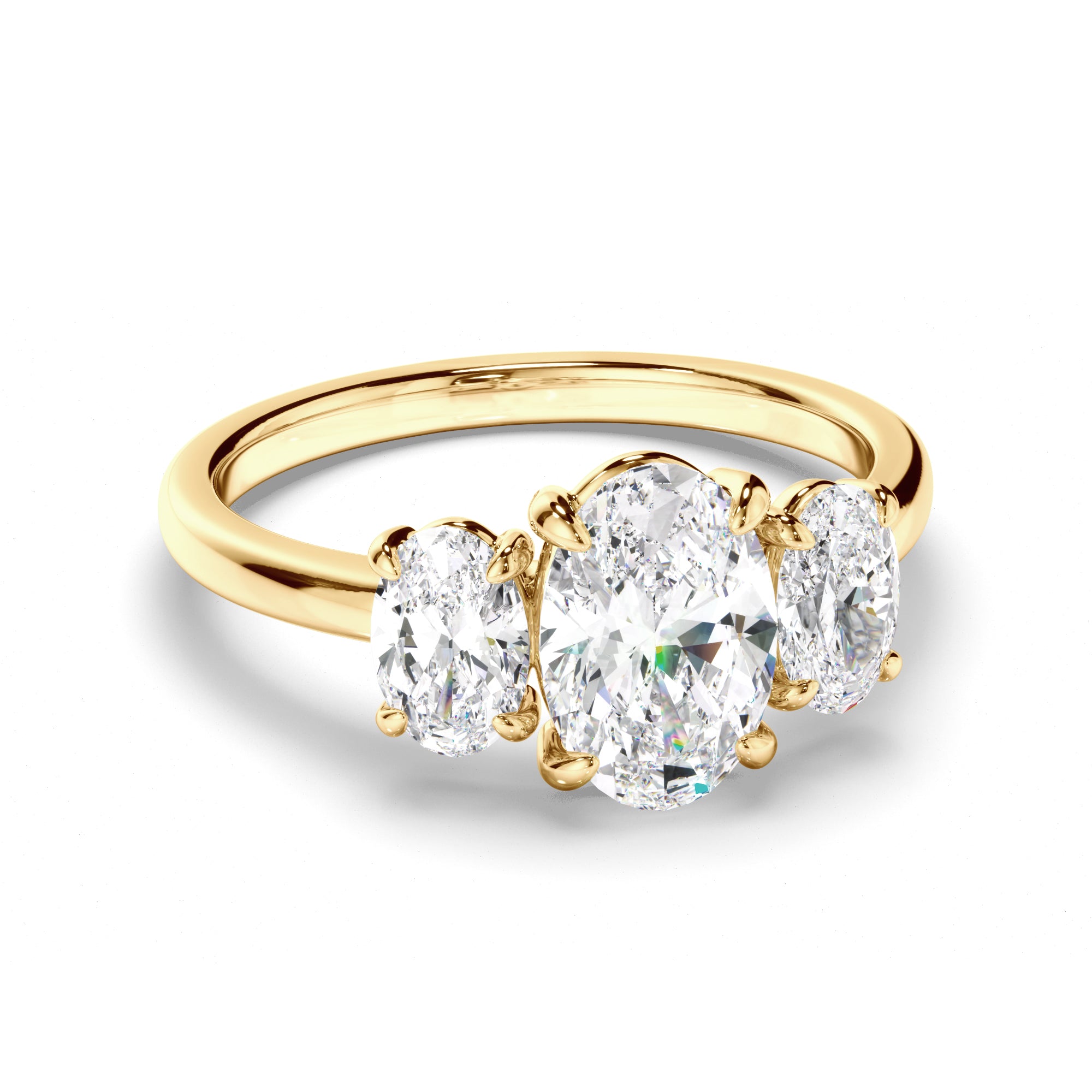 Lillian - Oval Cut Diamond Trilogy Engagement Ring