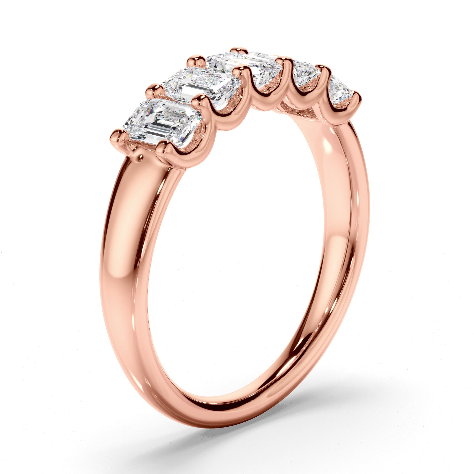 Elianna - Emerald Cut Diamond Anniversary Ring