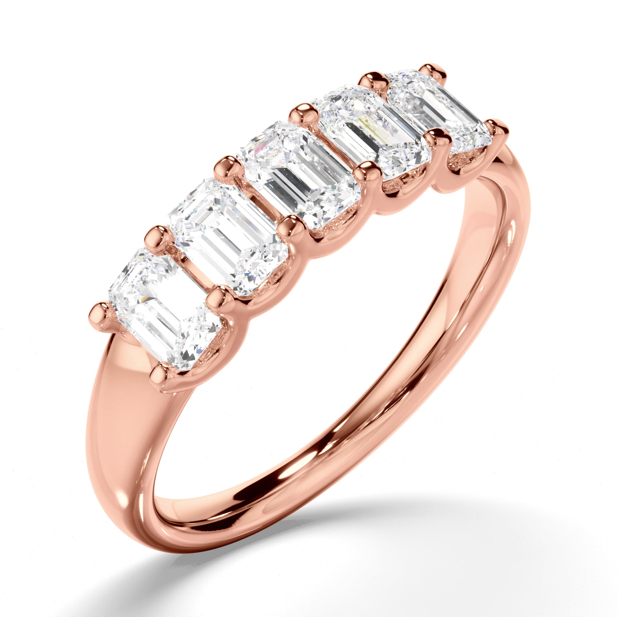 Elianna - Emerald Cut Diamond Anniversary Ring