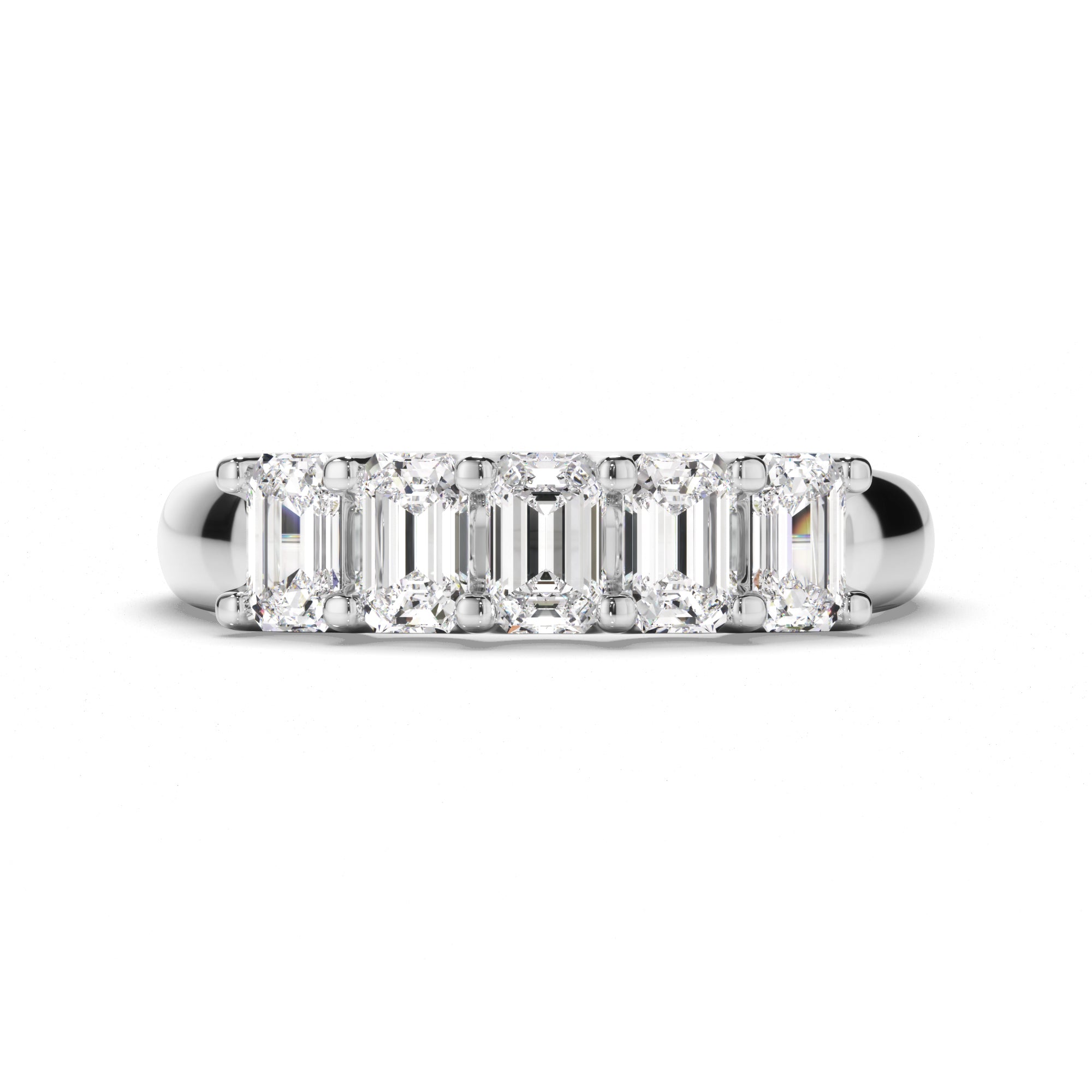 Elianna - Emerald Cut Diamond Anniversary Ring