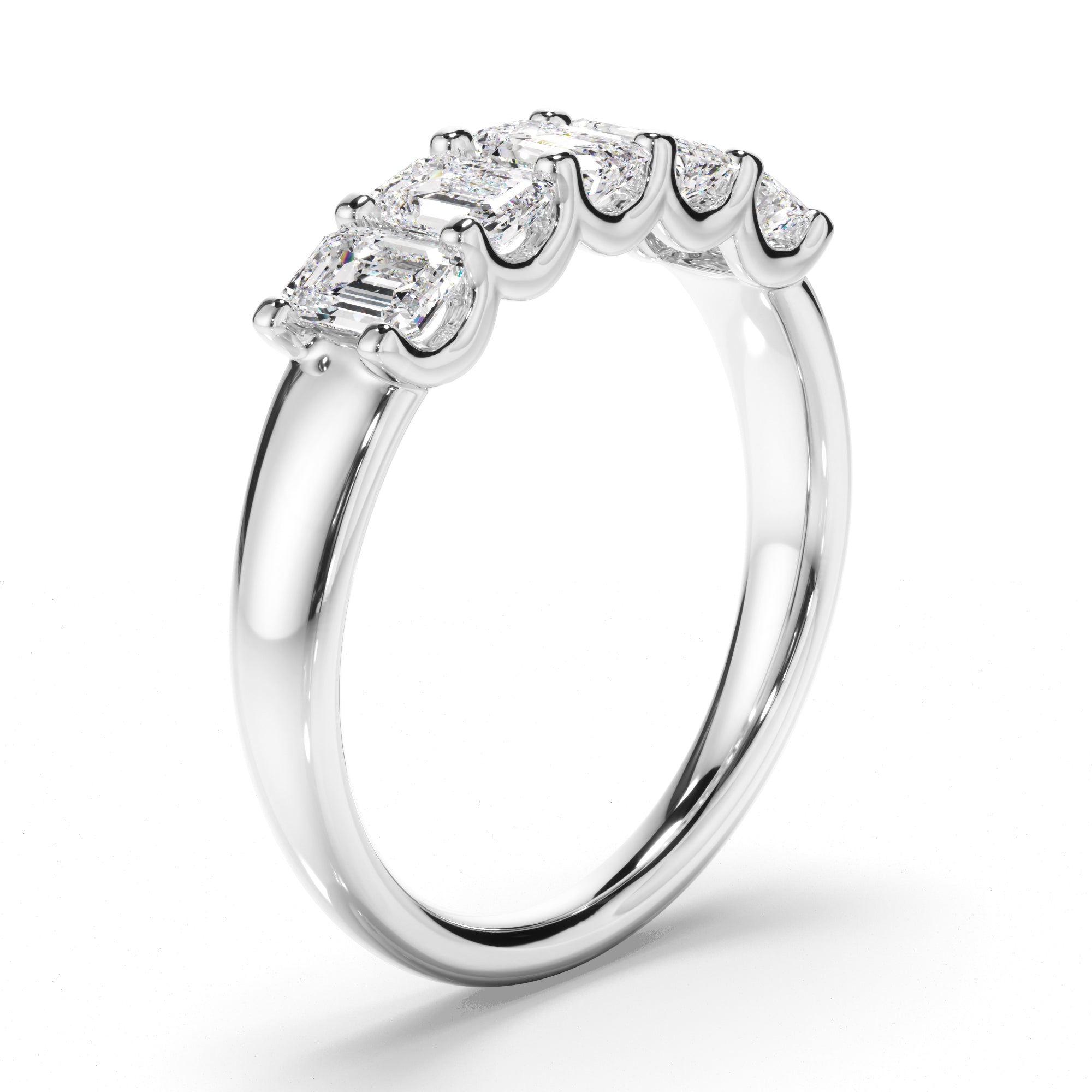 Elianna - Emerald Cut Diamond Anniversary Ring