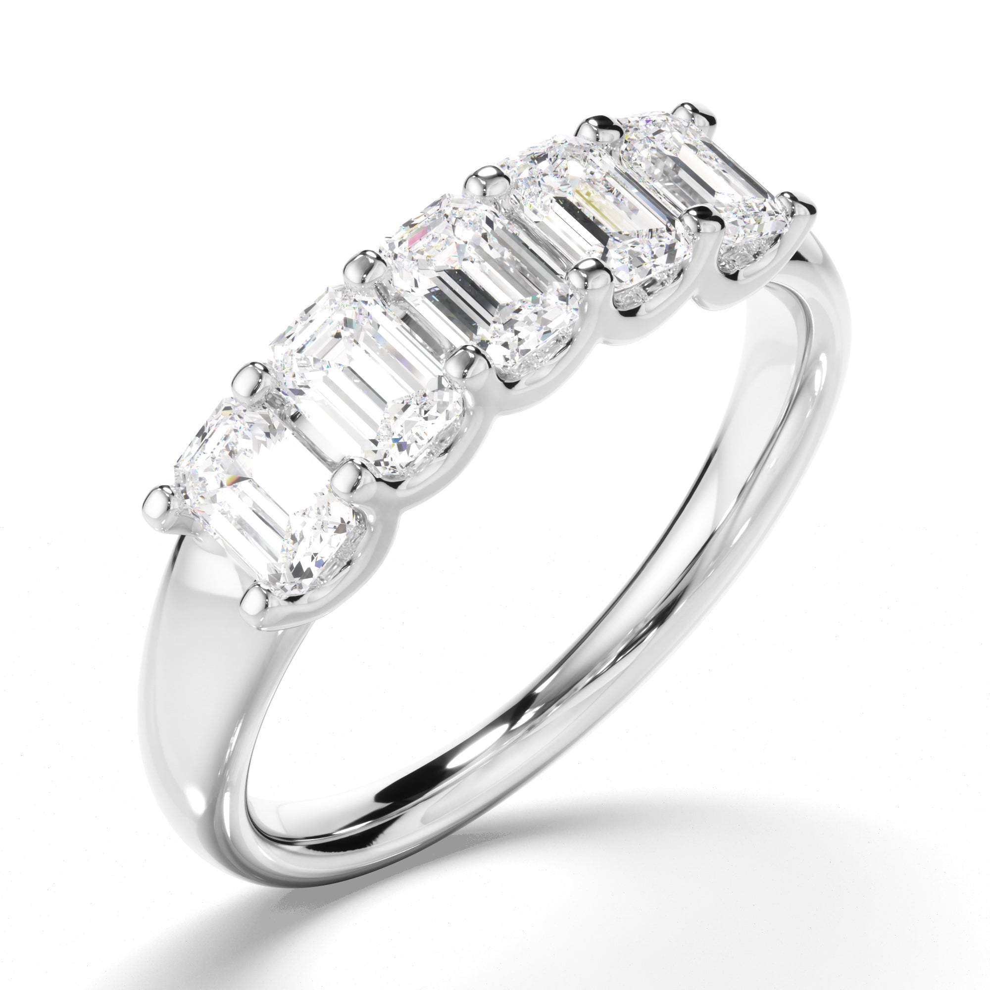 Elianna - Emerald Cut Diamond Anniversary Ring