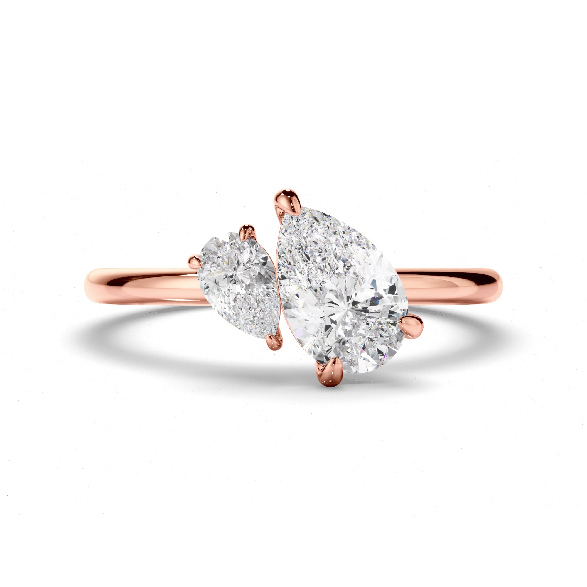 Hannah - Pear Cut Diamond Toi et Moi Engagement Ring