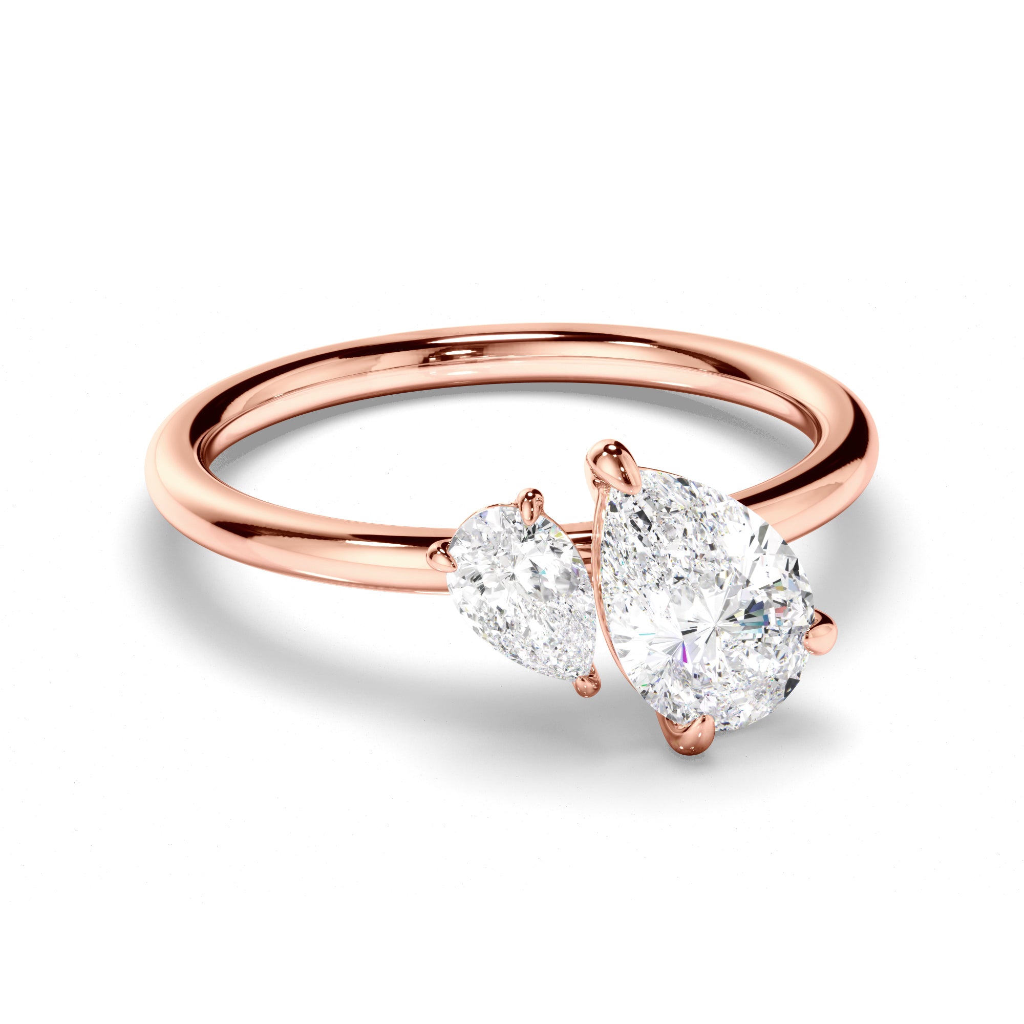 Hannah - Pear Cut Diamond Toi et Moi Engagement Ring
