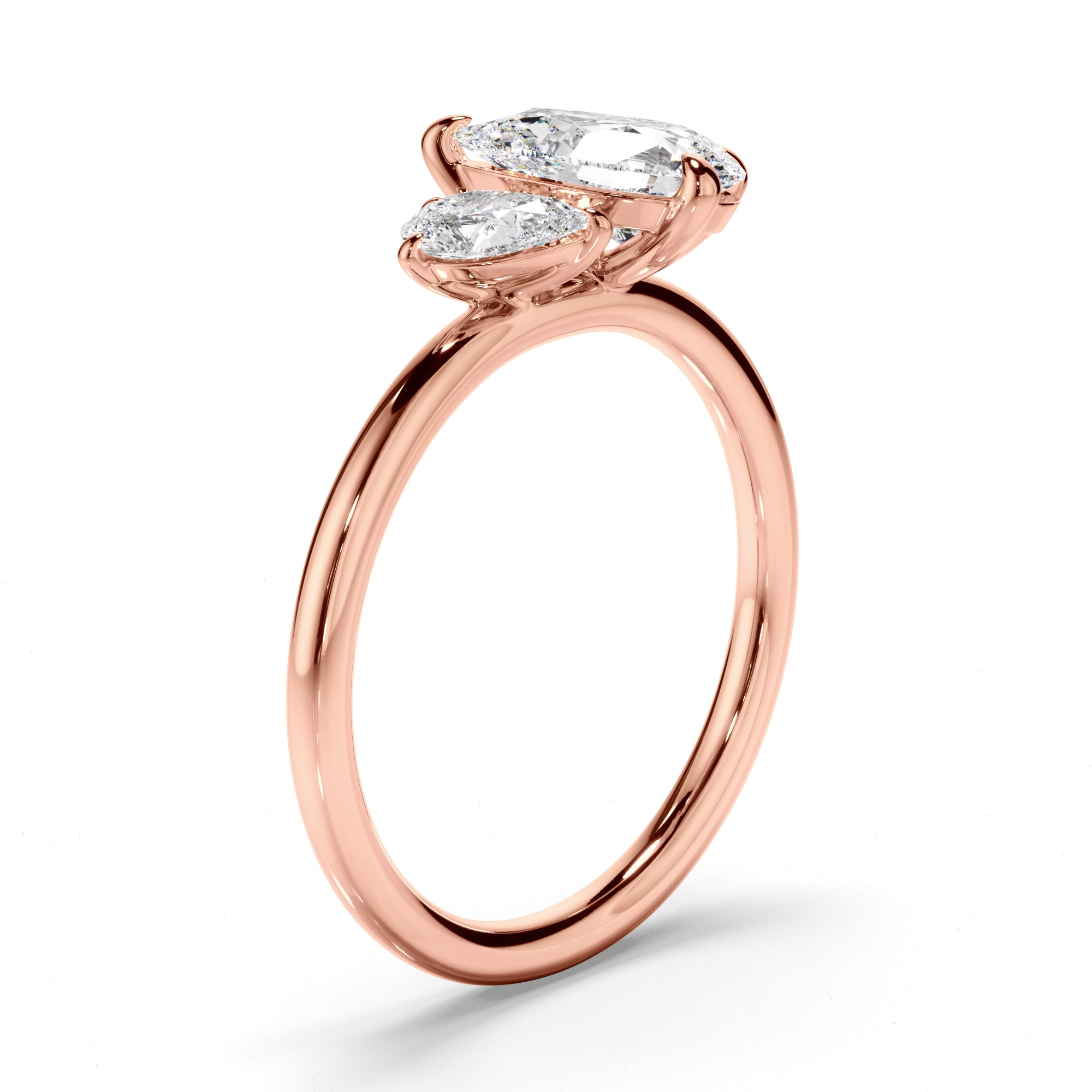 Hannah - Pear Cut Diamond Toi et Moi Engagement Ring