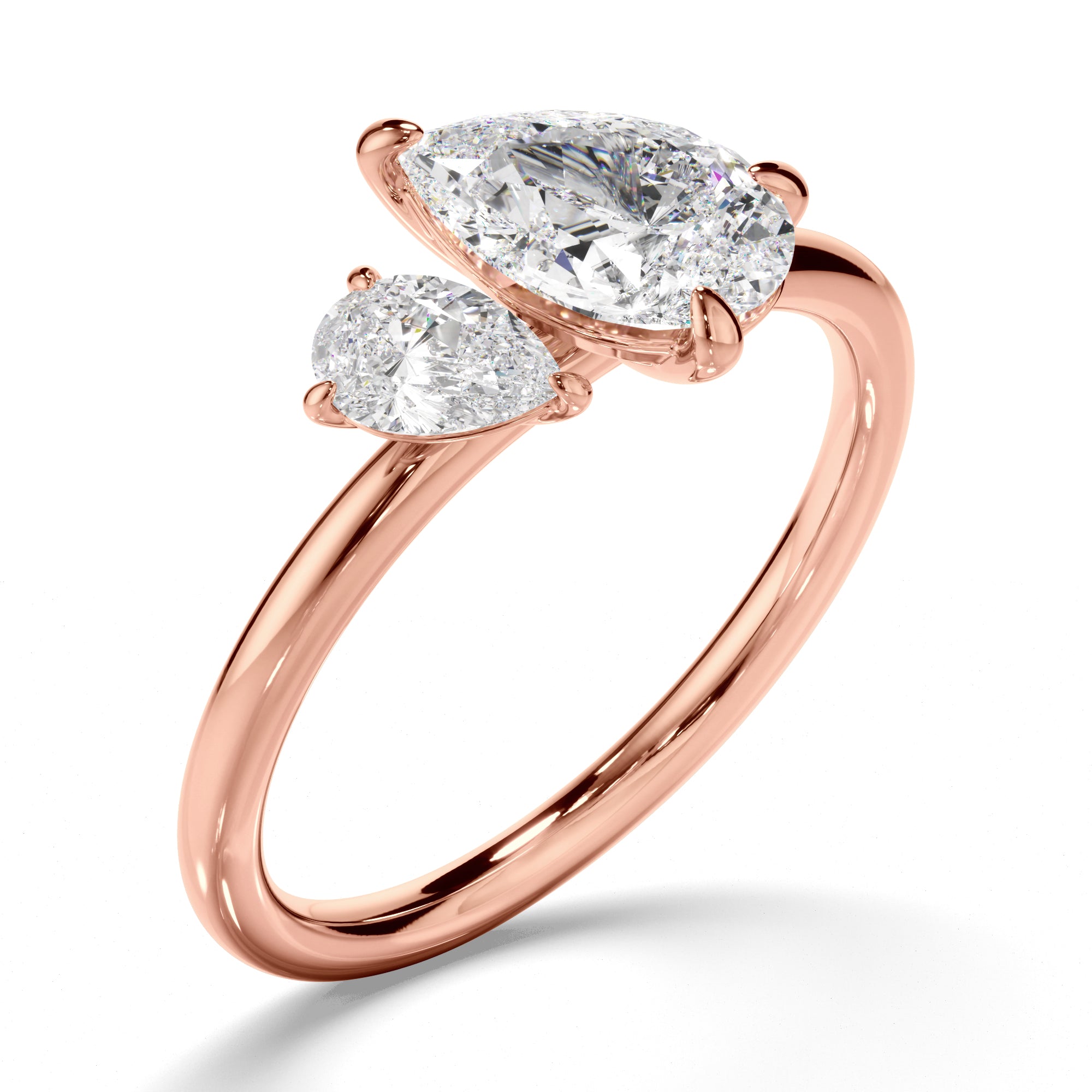 Hannah - Pear Cut Diamond Toi et Moi Engagement Ring