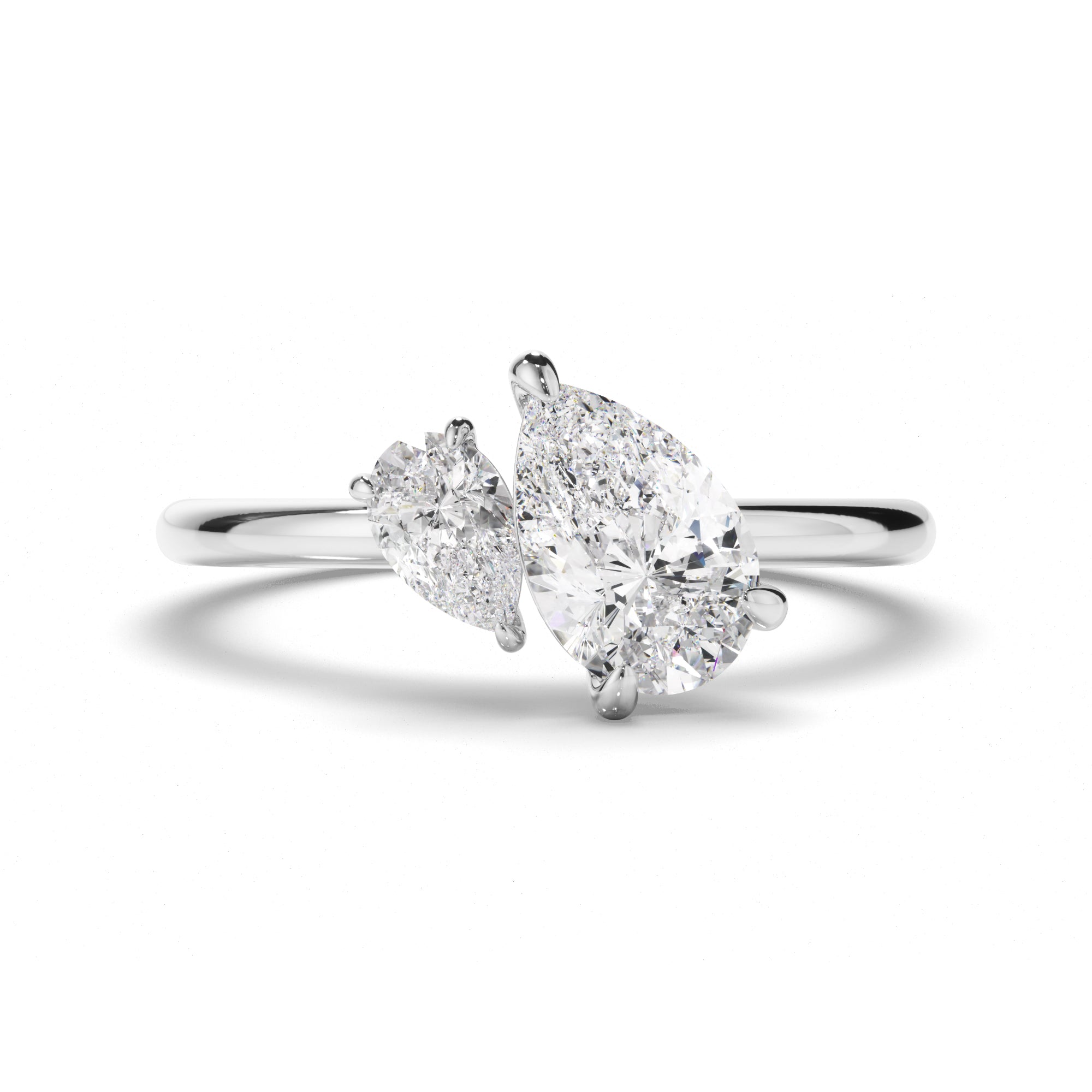 Hannah - Pear Cut Diamond Toi et Moi Engagement Ring