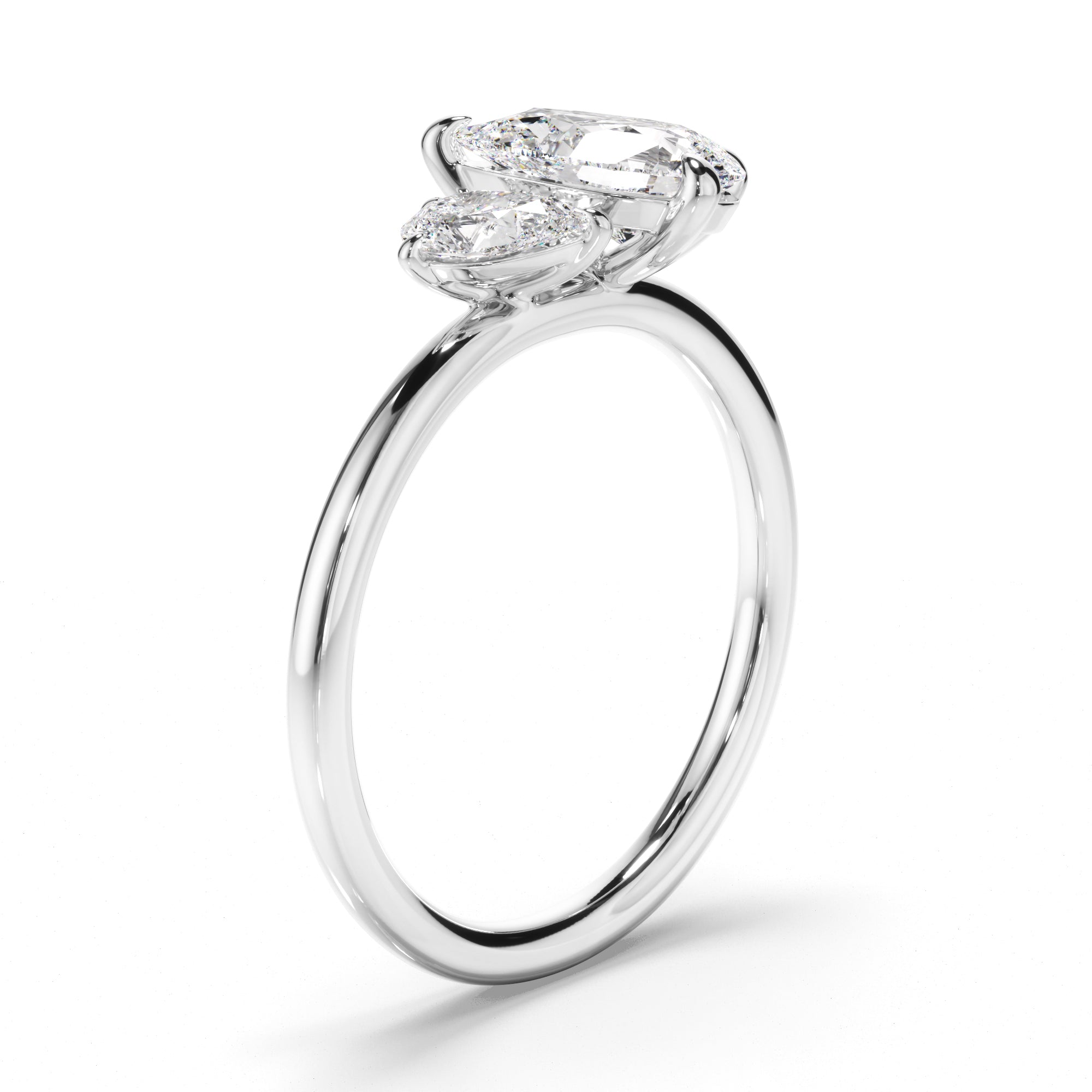 Hannah - Pear Cut Diamond Toi et Moi Engagement Ring