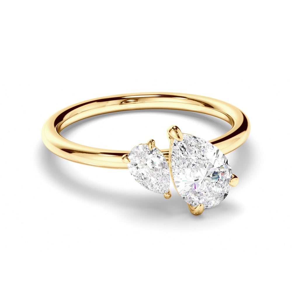 Hannah - Pear Cut Diamond Toi et Moi Engagement Ring