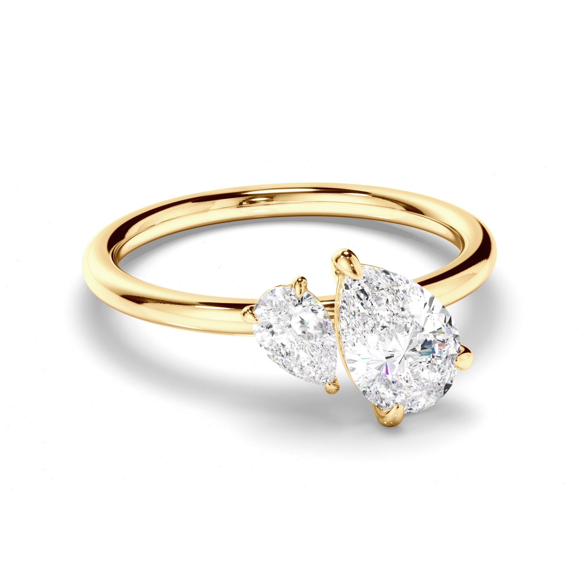 Hannah - Pear Cut Diamond Toi et Moi Engagement Ring