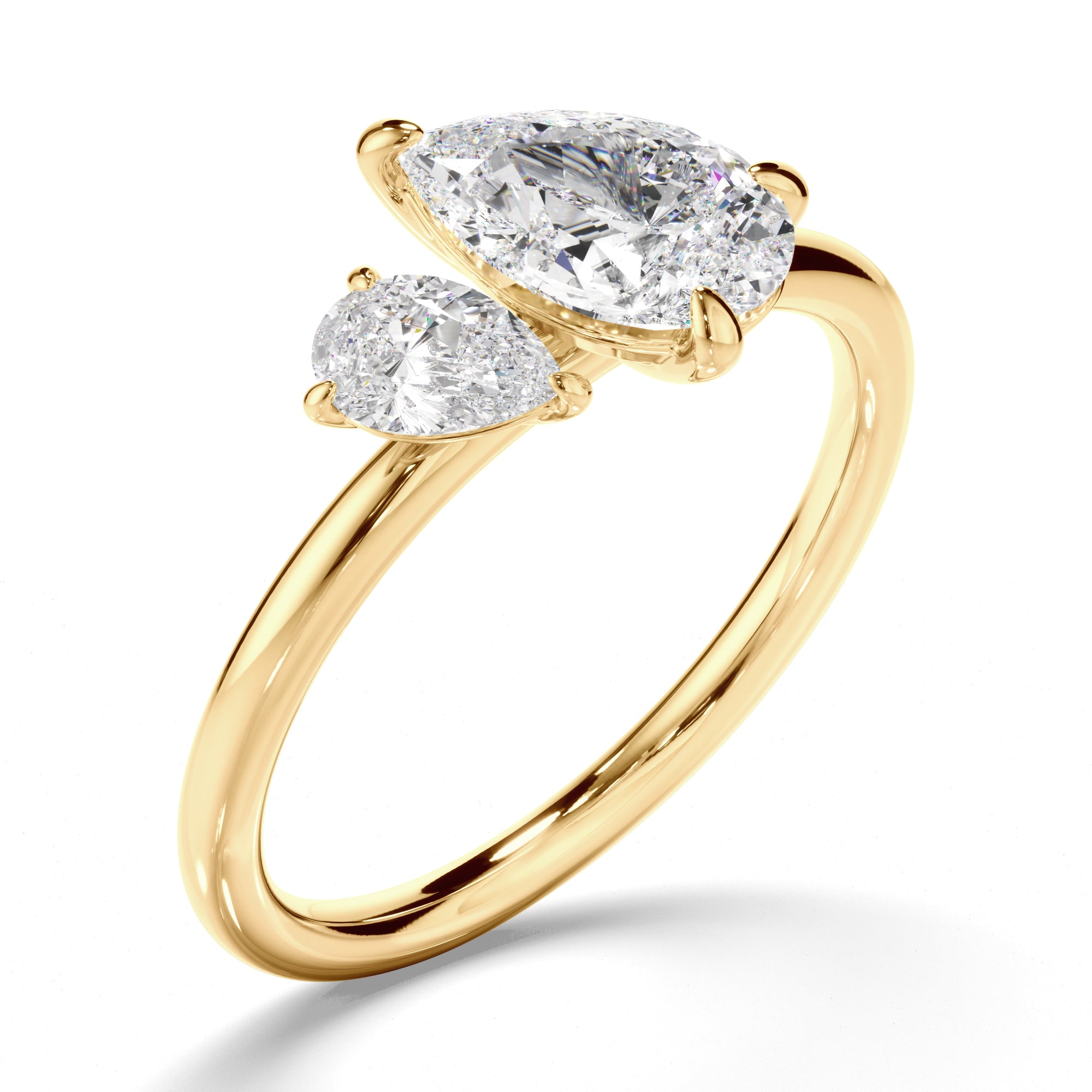 Hannah - Pear Cut Diamond Toi et Moi Engagement Ring