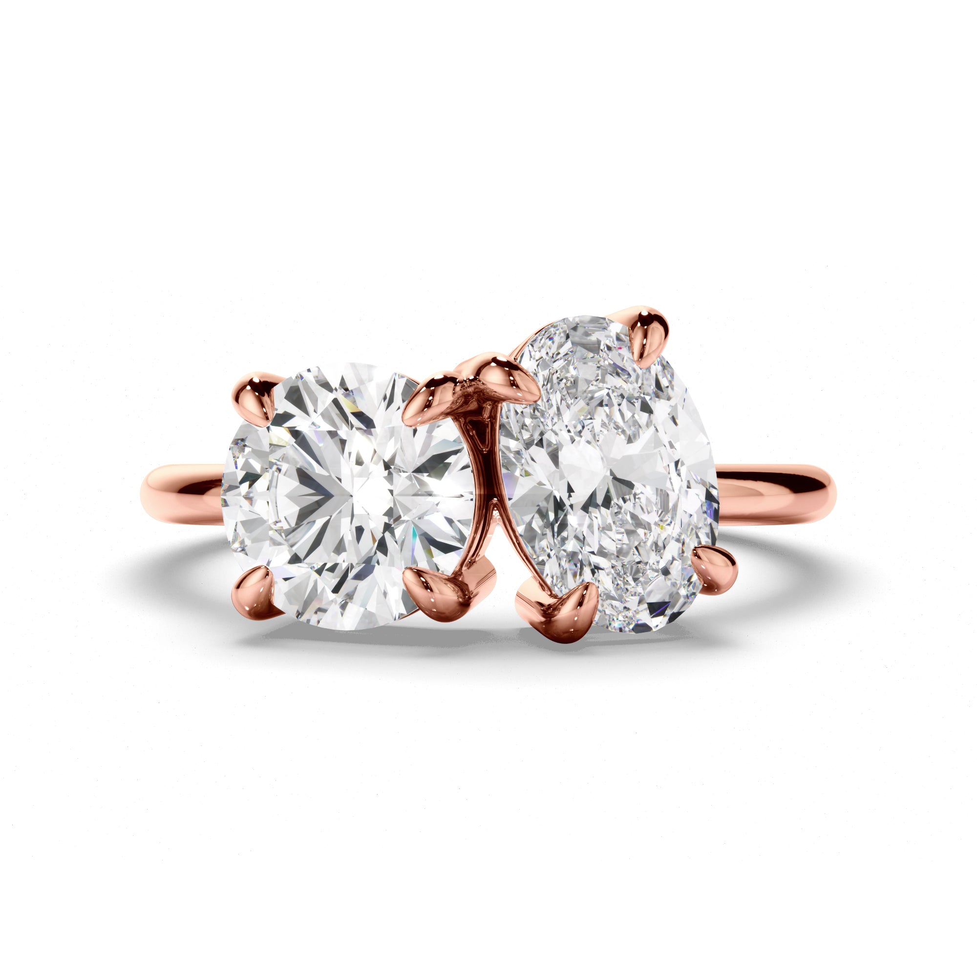 Piper - Round Brilliant & Oval Cut Diamond Toi et Moi Engagement Ring
