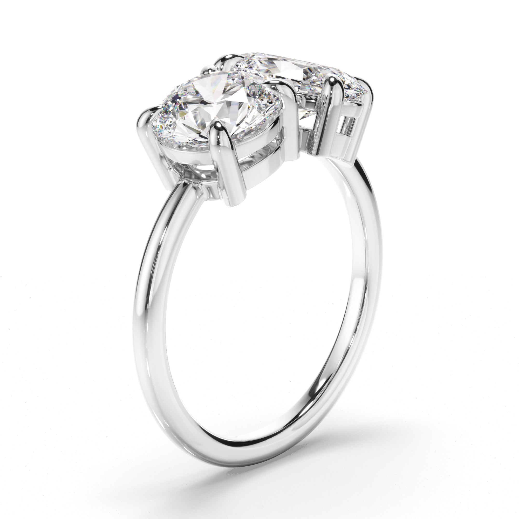 Piper - Round Brilliant & Oval Cut Diamond Toi et Moi Engagement Ring