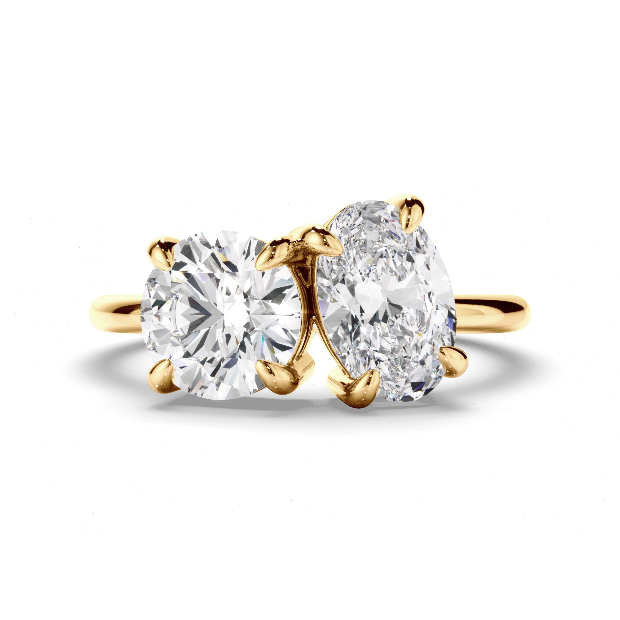 Piper - Round Brilliant & Oval Cut Diamond Toi et Moi Engagement Ring