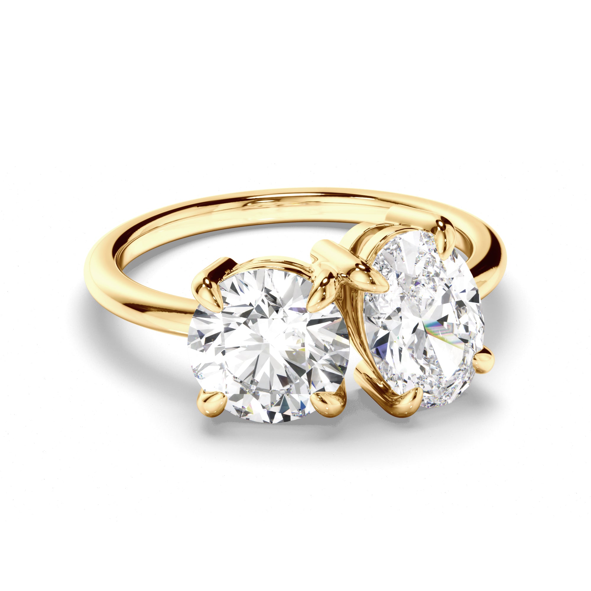 Piper - Round Brilliant & Oval Cut Diamond Toi et Moi Engagement Ring