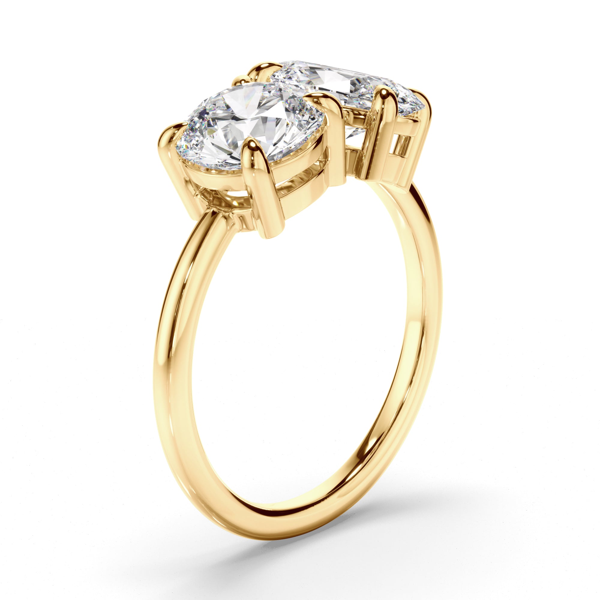 Piper - Round Brilliant & Oval Cut Diamond Toi et Moi Engagement Ring