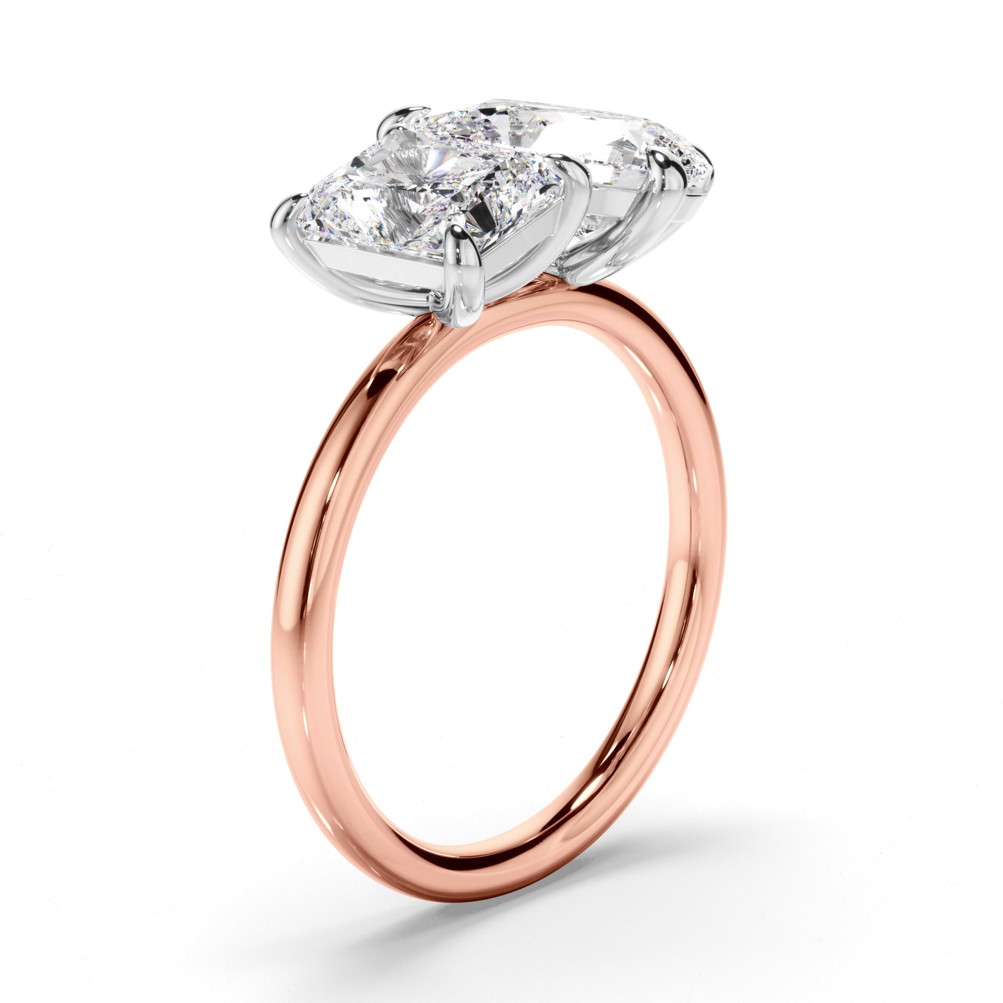 Anastasia - Radiant & Pear Cut Diamond Toi et Moi Engagement Ring