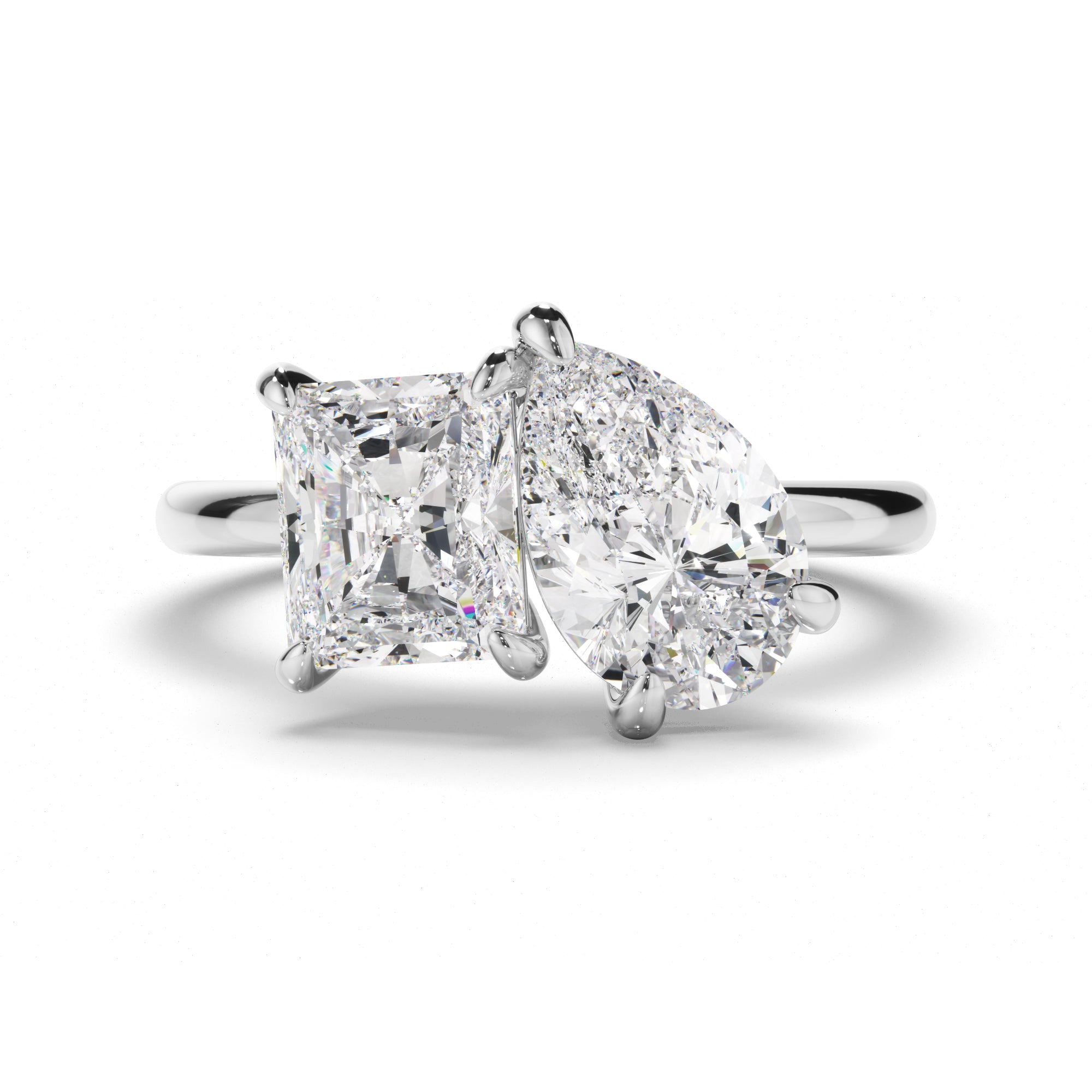 Anastasia - Radiant & Pear Cut Diamond Toi et Moi Engagement Ring