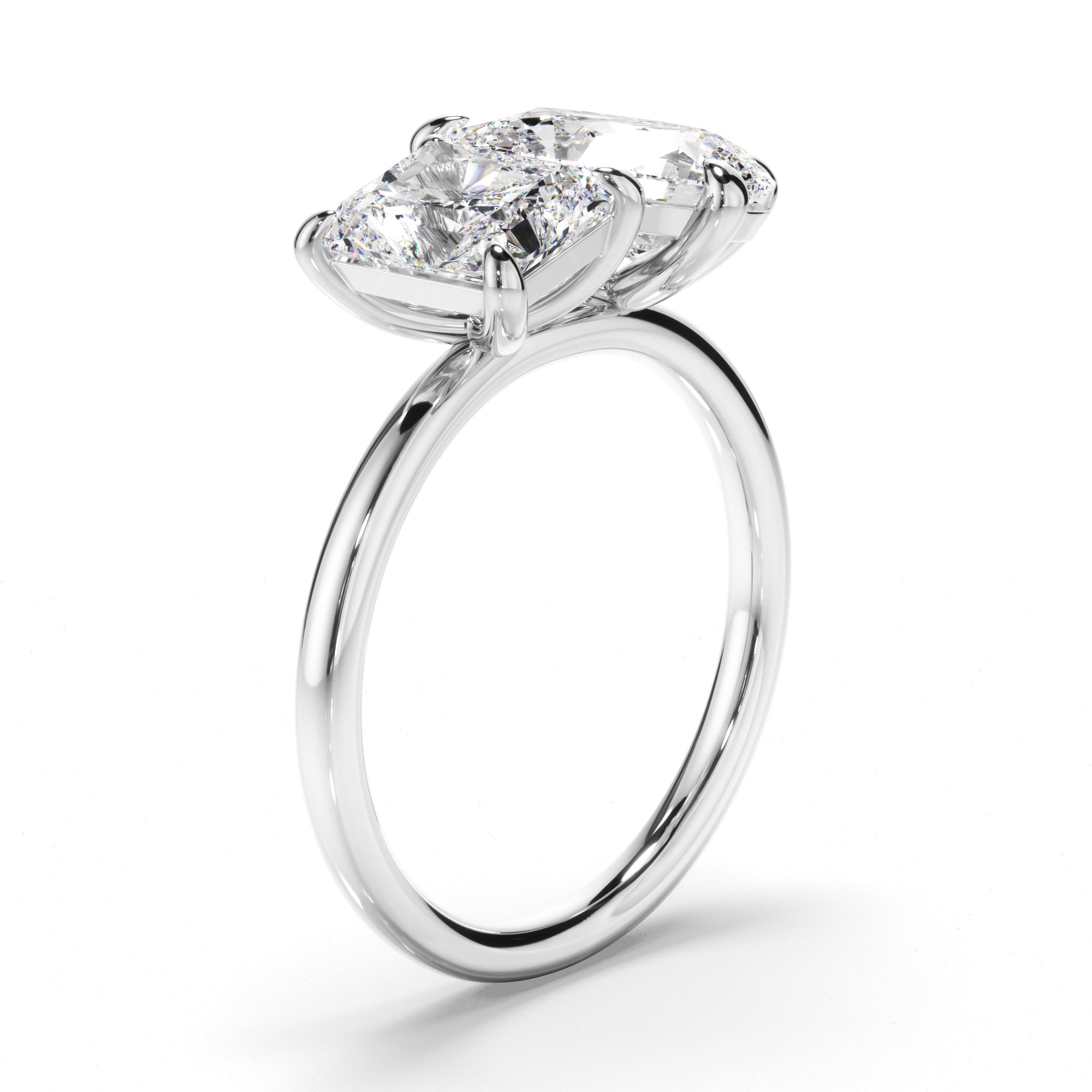 Anastasia - Radiant & Pear Cut Diamond Toi et Moi Engagement Ring