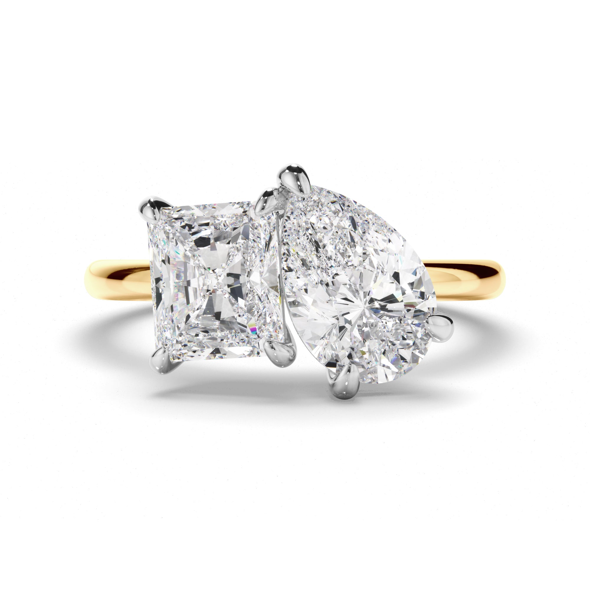 Anastasia - Radiant & Pear Cut Diamond Toi et Moi Engagement Ring