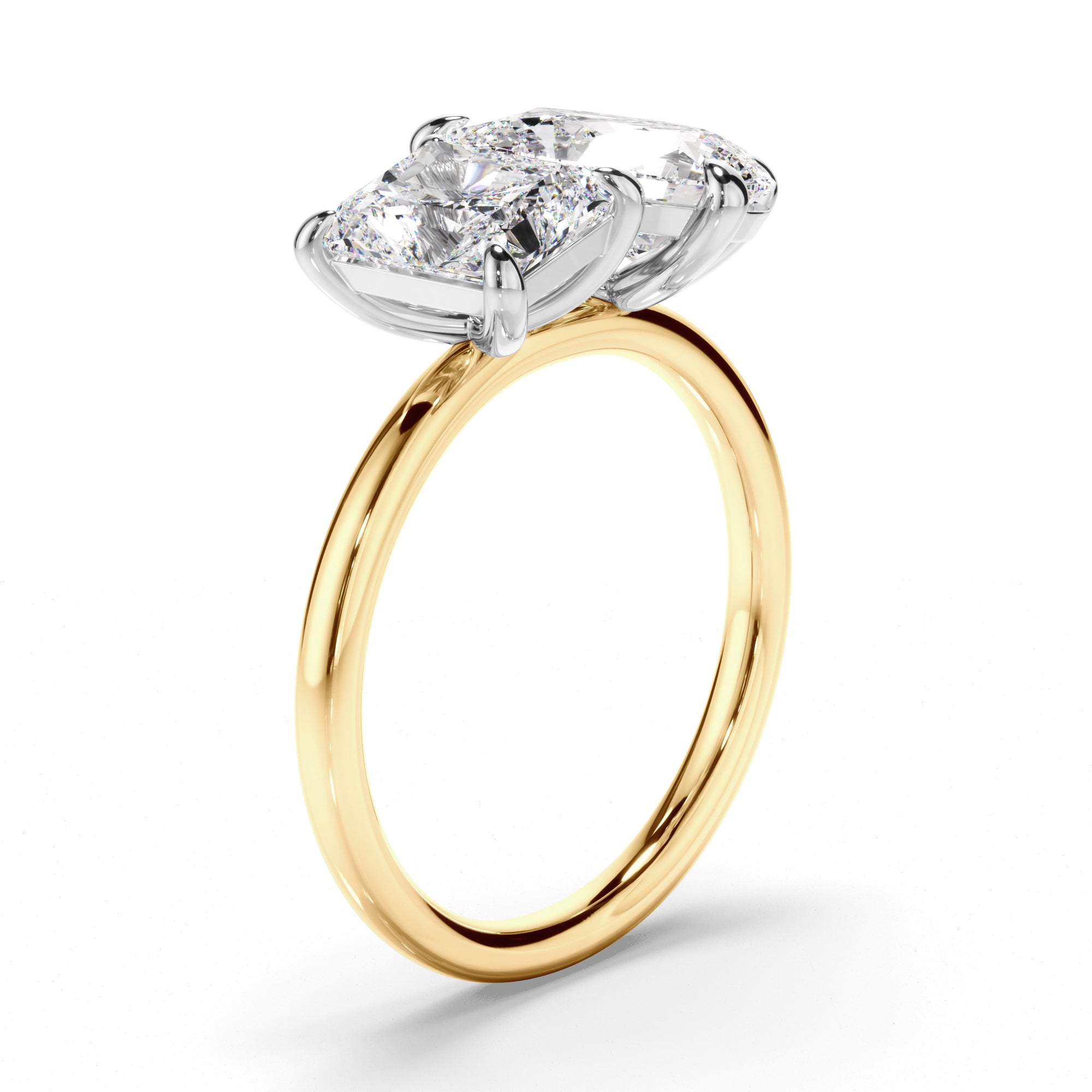 Anastasia - Radiant & Pear Cut Diamond Toi et Moi Engagement Ring