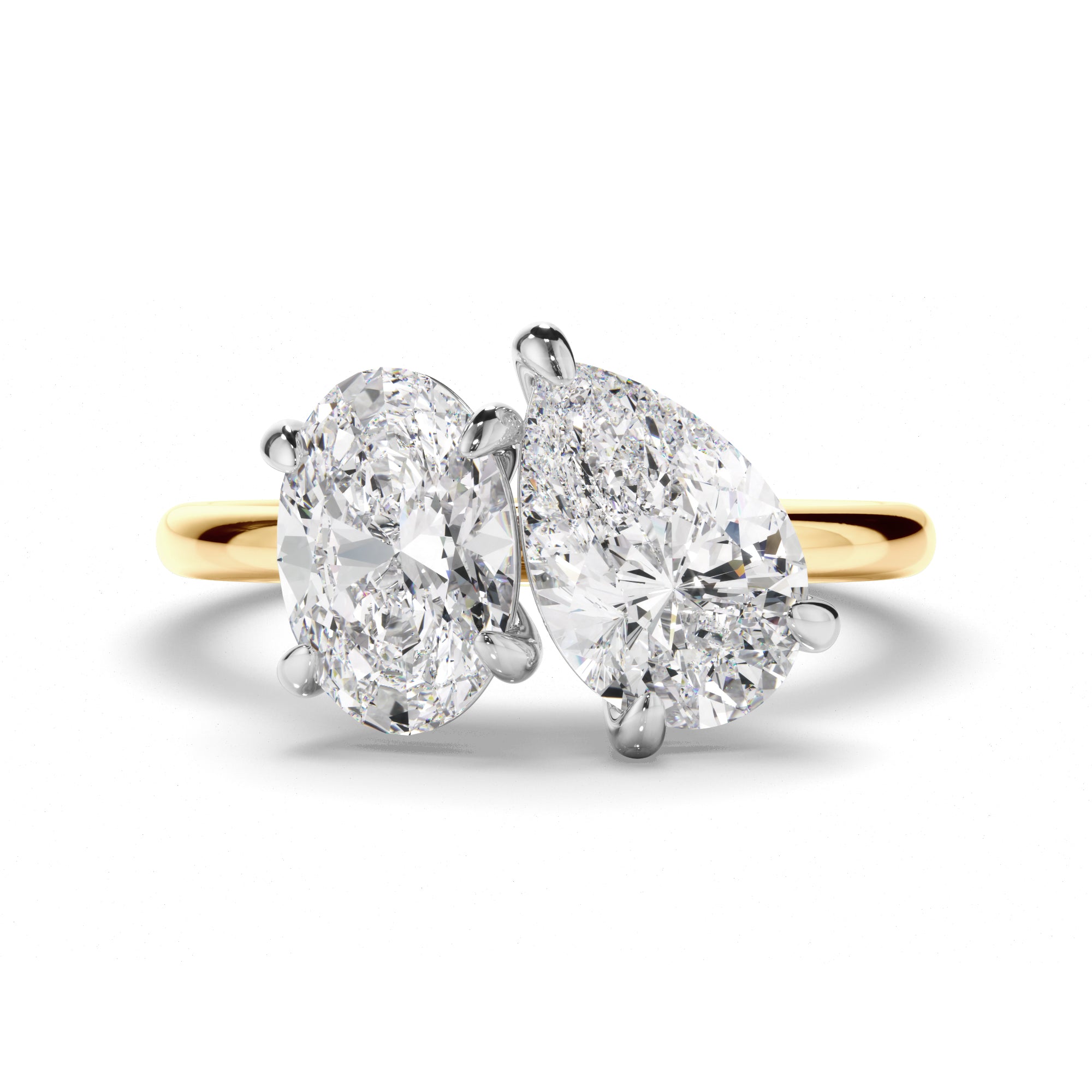 Emilia - Oval & Pear Cut Diamond Toi et Moi Engagement Ring