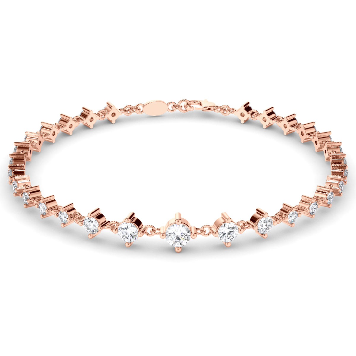 Paloma - Graduated Round Brilliant Diamond Link Bracelet