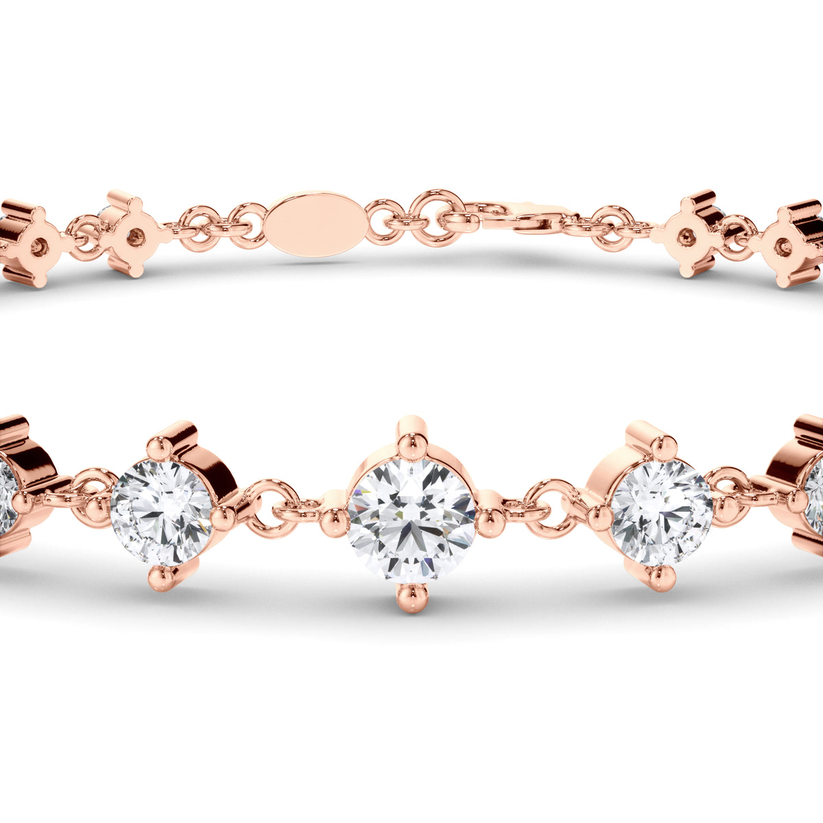 Paloma - Graduated Round Brilliant Diamond Link Bracelet