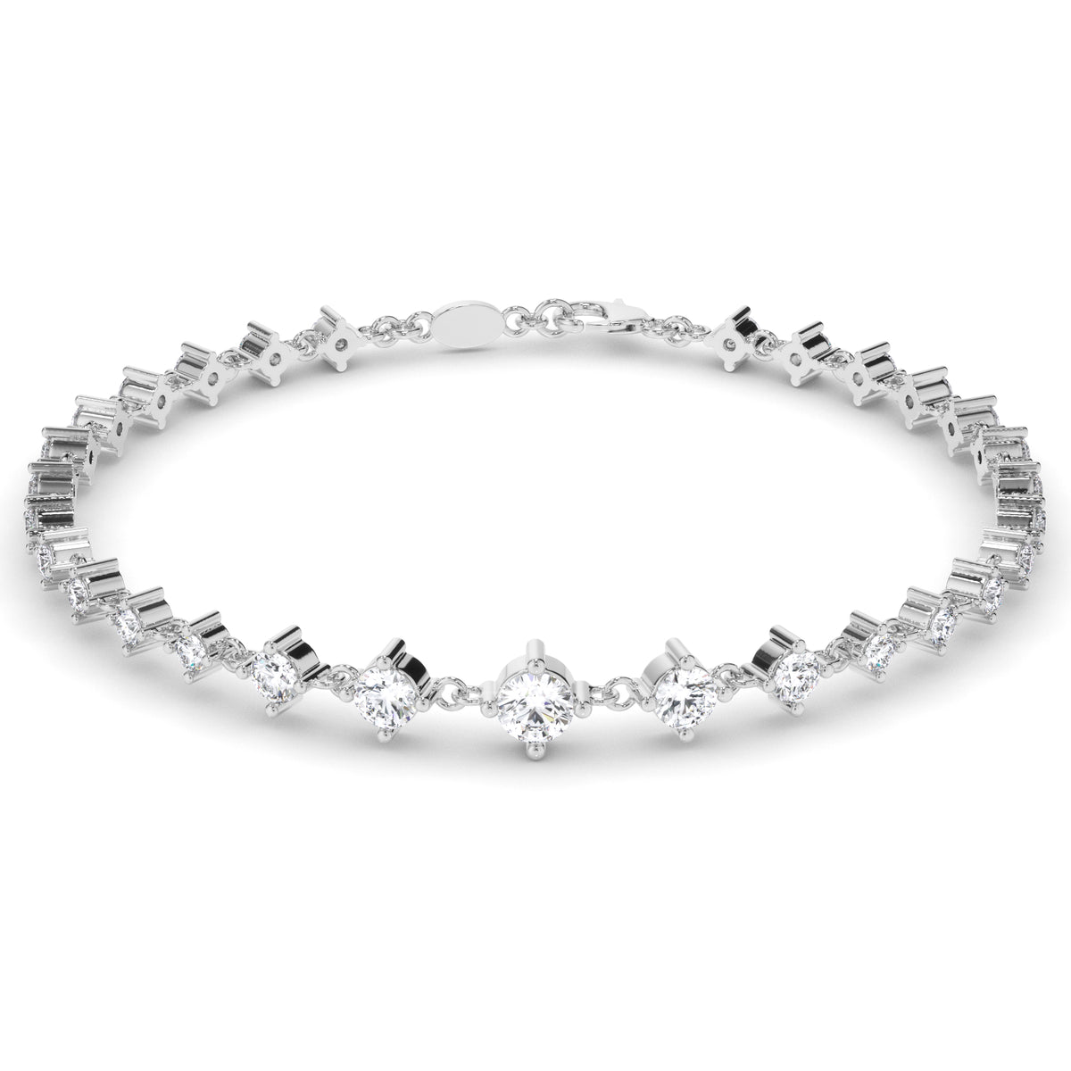 Paloma - Graduated Round Brilliant Diamond Link Bracelet