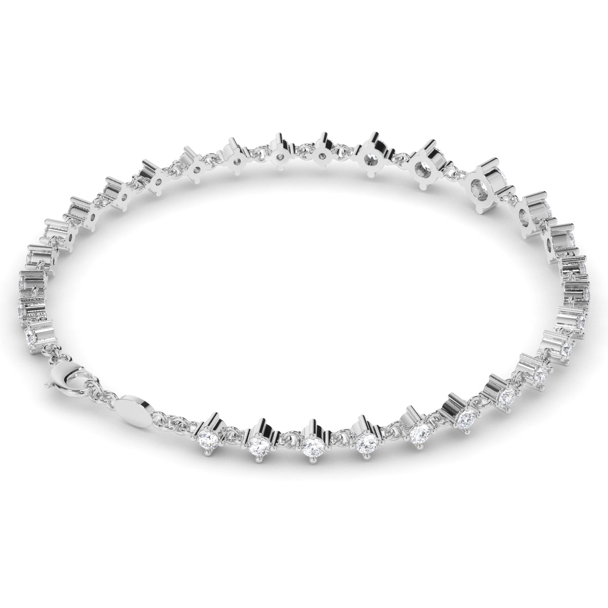 Paloma - Graduated Round Brilliant Diamond Link Bracelet