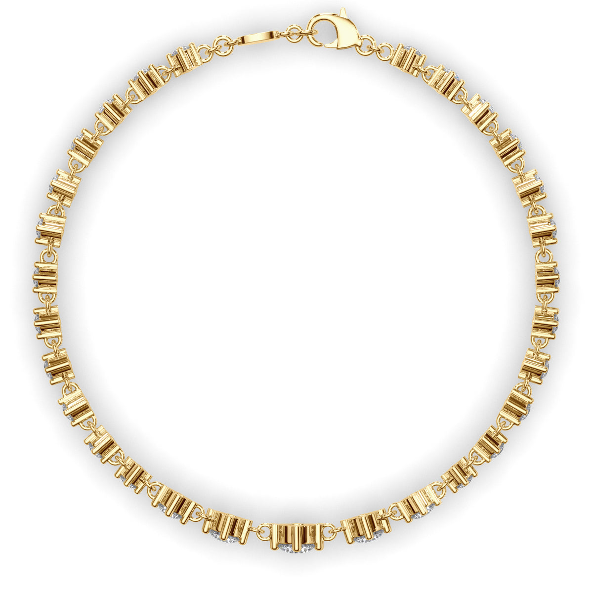 Paloma - Graduated Round Brilliant Diamond Link Bracelet