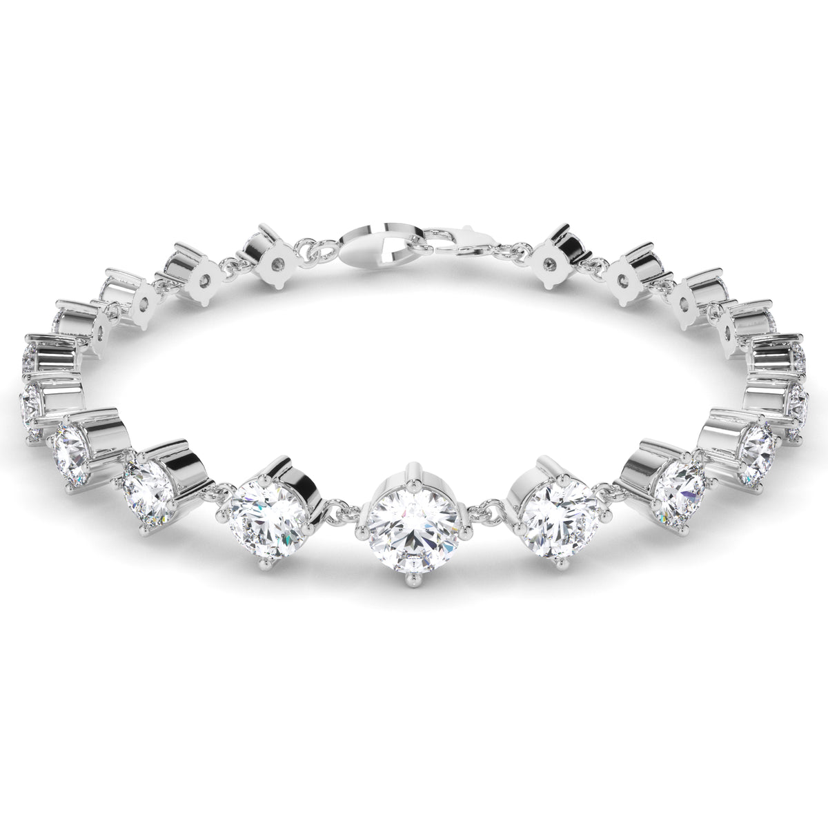 Vivienne - Graduated Round Brilliant Diamond Bracelet