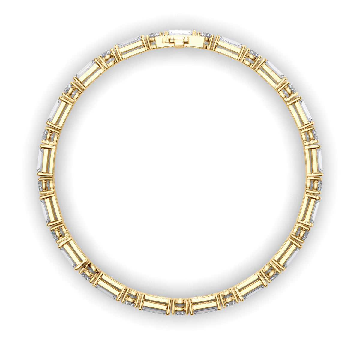 Amara - Alternating Baguette & Round Diamond Tennis Bracelet