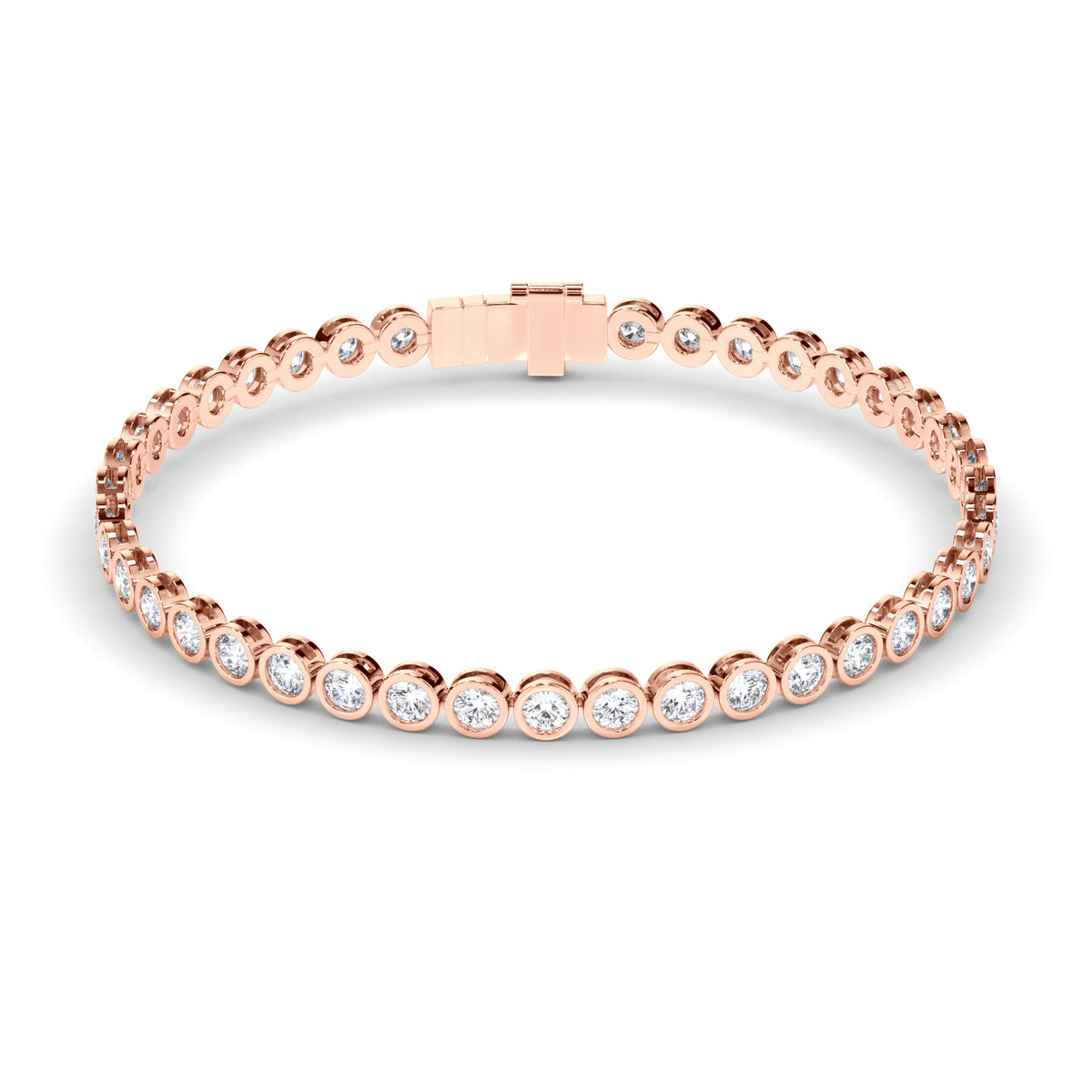Constance - Bezel-Set Round Brilliant Diamond Tennis Bracelet