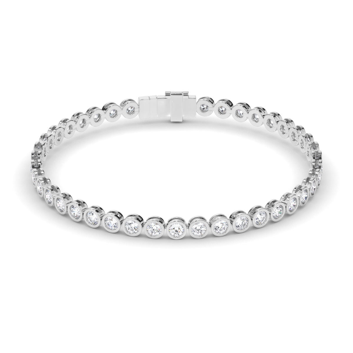 Constance - Bezel-Set Round Brilliant Diamond Tennis Bracelet
