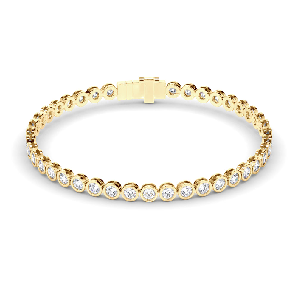 Constance - Bezel-Set Round Brilliant Diamond Tennis Bracelet